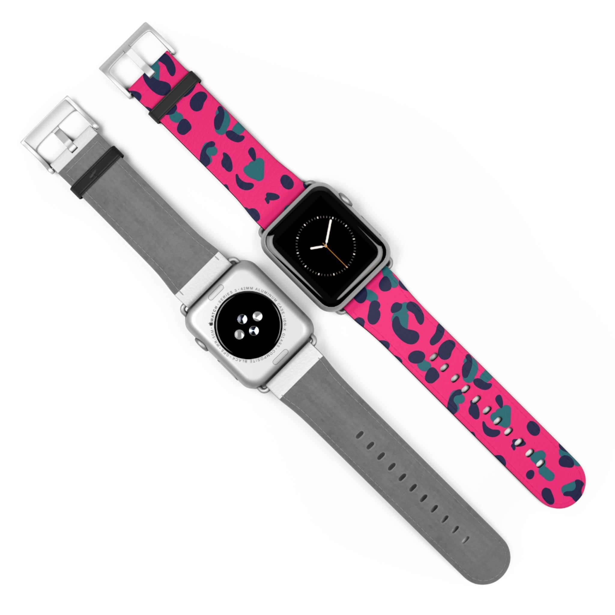 Pink and Teal Leopard Print Apple Watch Band, Artsulli - Art is Long, Life is Short, Accessories, , , , , , , 