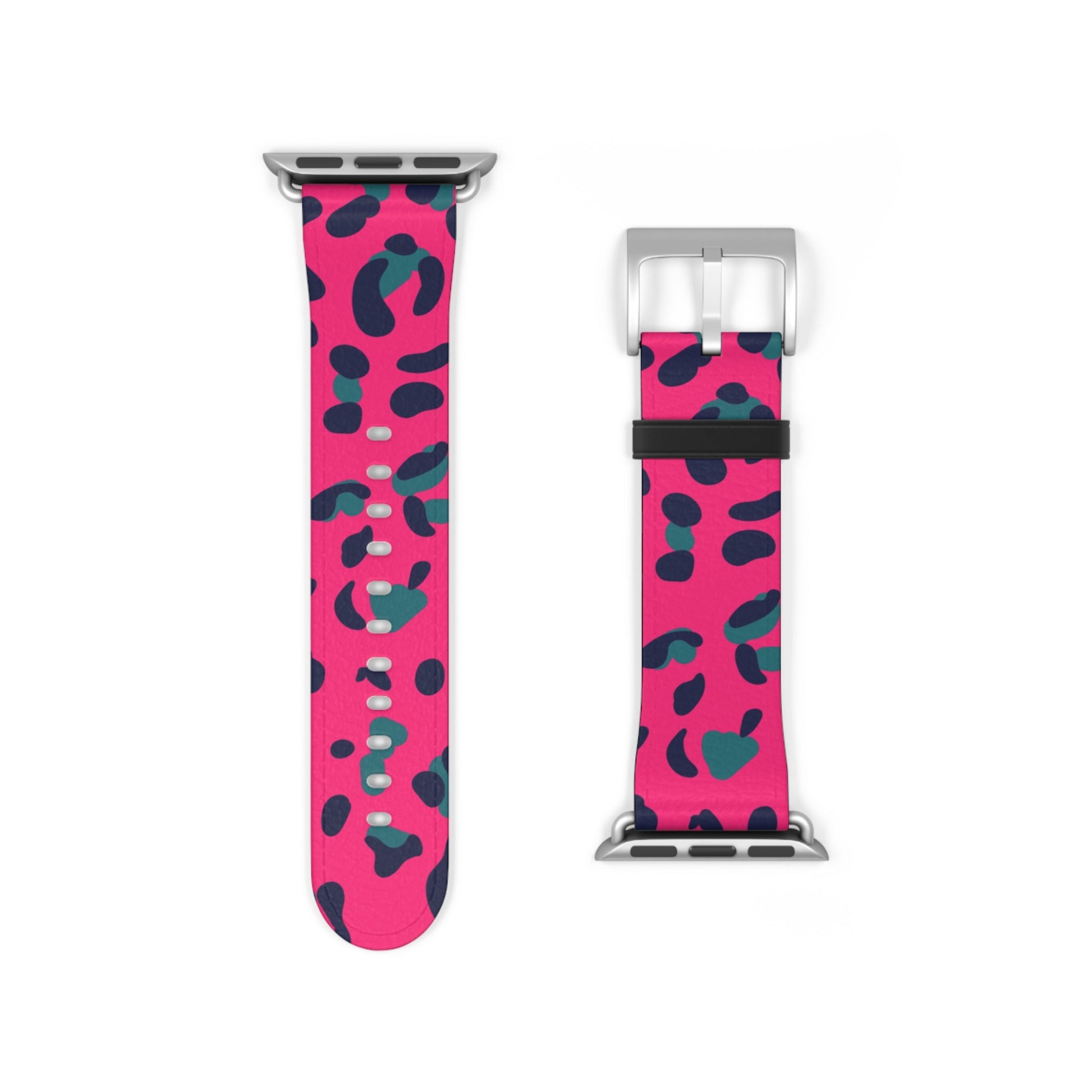 Pink and Teal Leopard Print Apple Watch Band, Artsulli - Art is Long, Life is Short, Accessories, , , , , , , 