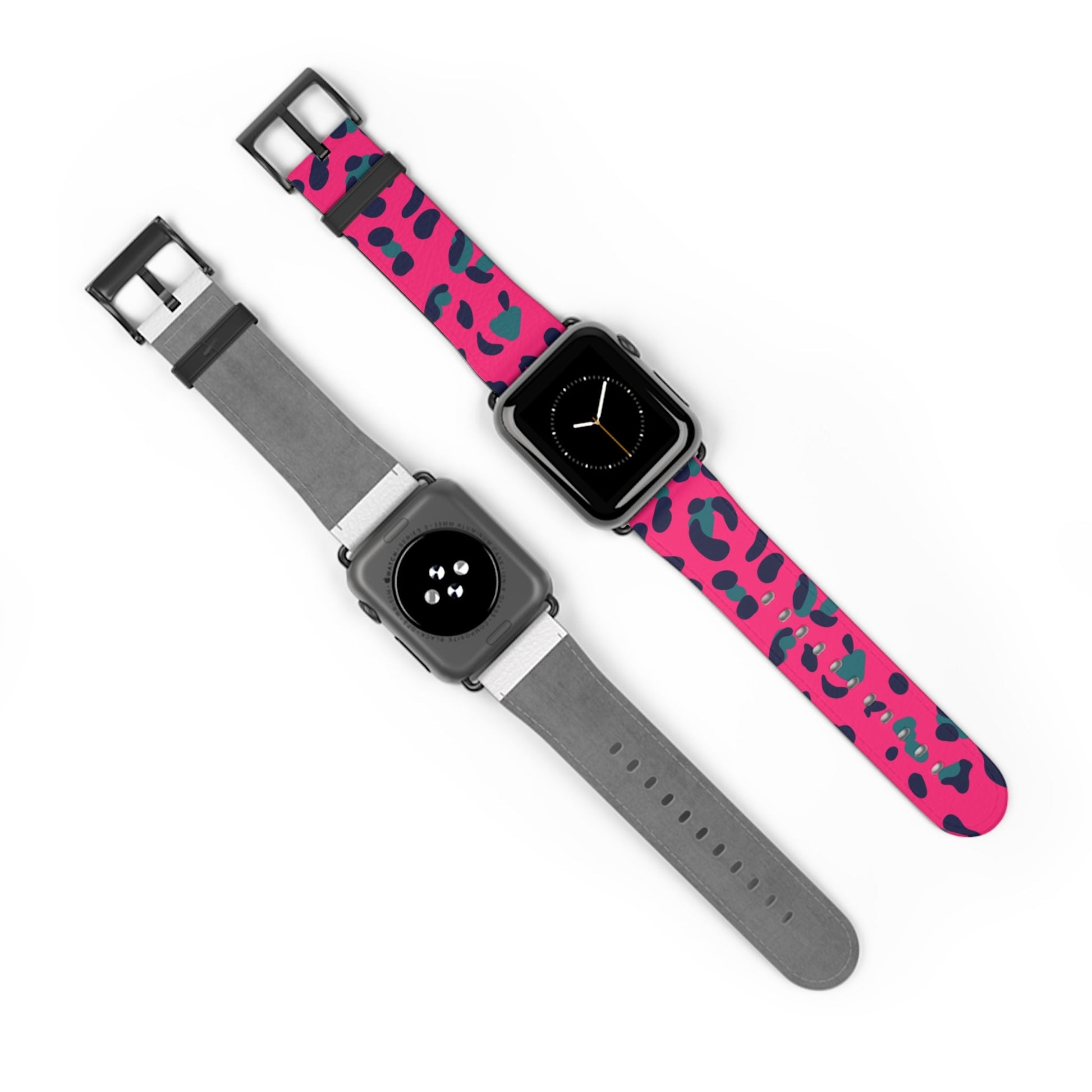 Pink and Teal Leopard Print Apple Watch Band, Artsulli - Art is Long, Life is Short, Accessories, , , , , , , 