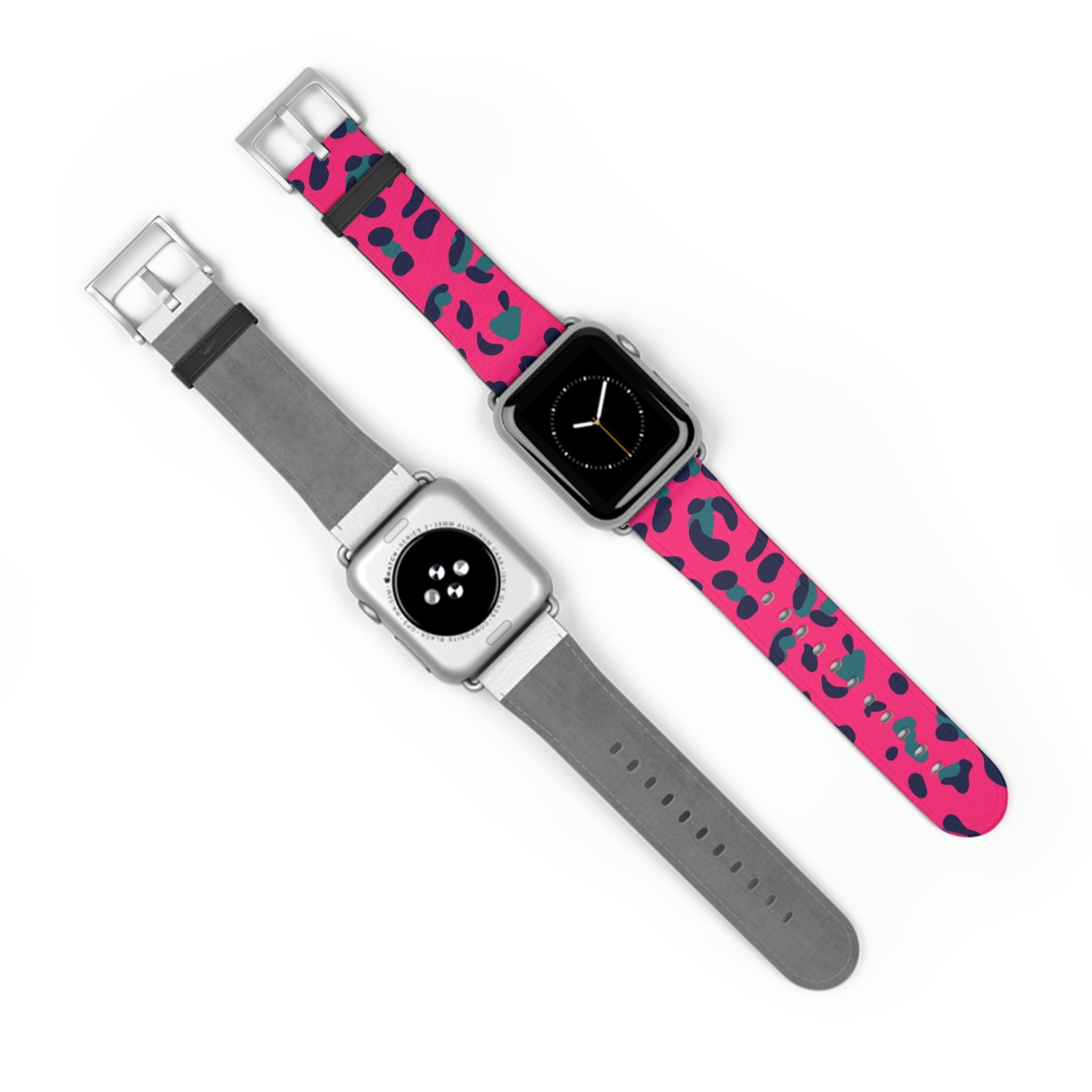 Pink and Teal Leopard Print Apple Watch Band, Artsulli - Art is Long, Life is Short, Accessories, , , , , , , 