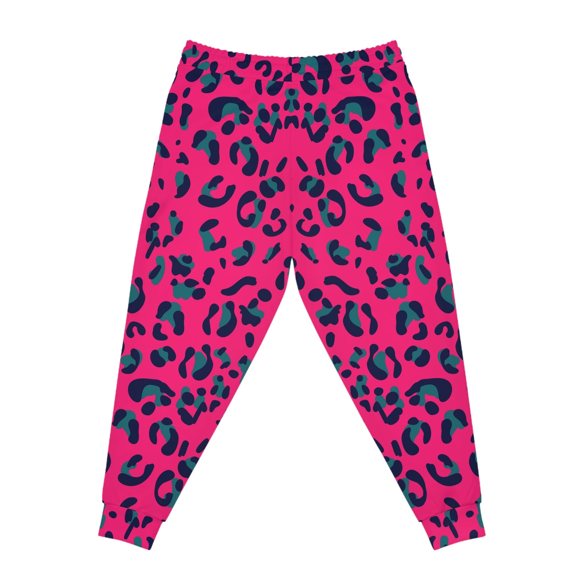Pink and Teal Leopard Print Joggers, Artsulli - Art is Long, Life is Short, All Over Prints, , , , , , , 