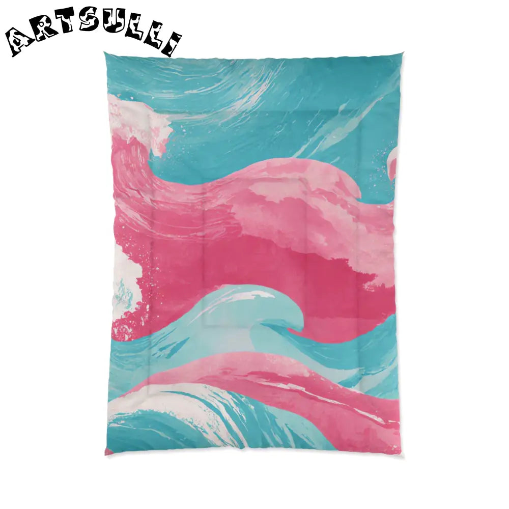 Pink and Teal Snug Blanket for Relaxing Sleep, Artsulli - Art is Long, Life is Short, Home Decor, Size, 68" × 92", , , , , 27296519540122392975