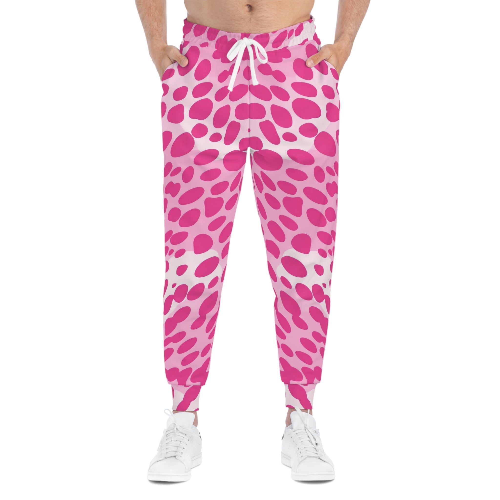Pink and White Animal Print Joggers, Artsulli - Art is Long, Life is Short, All Over Prints, , , , , , , 