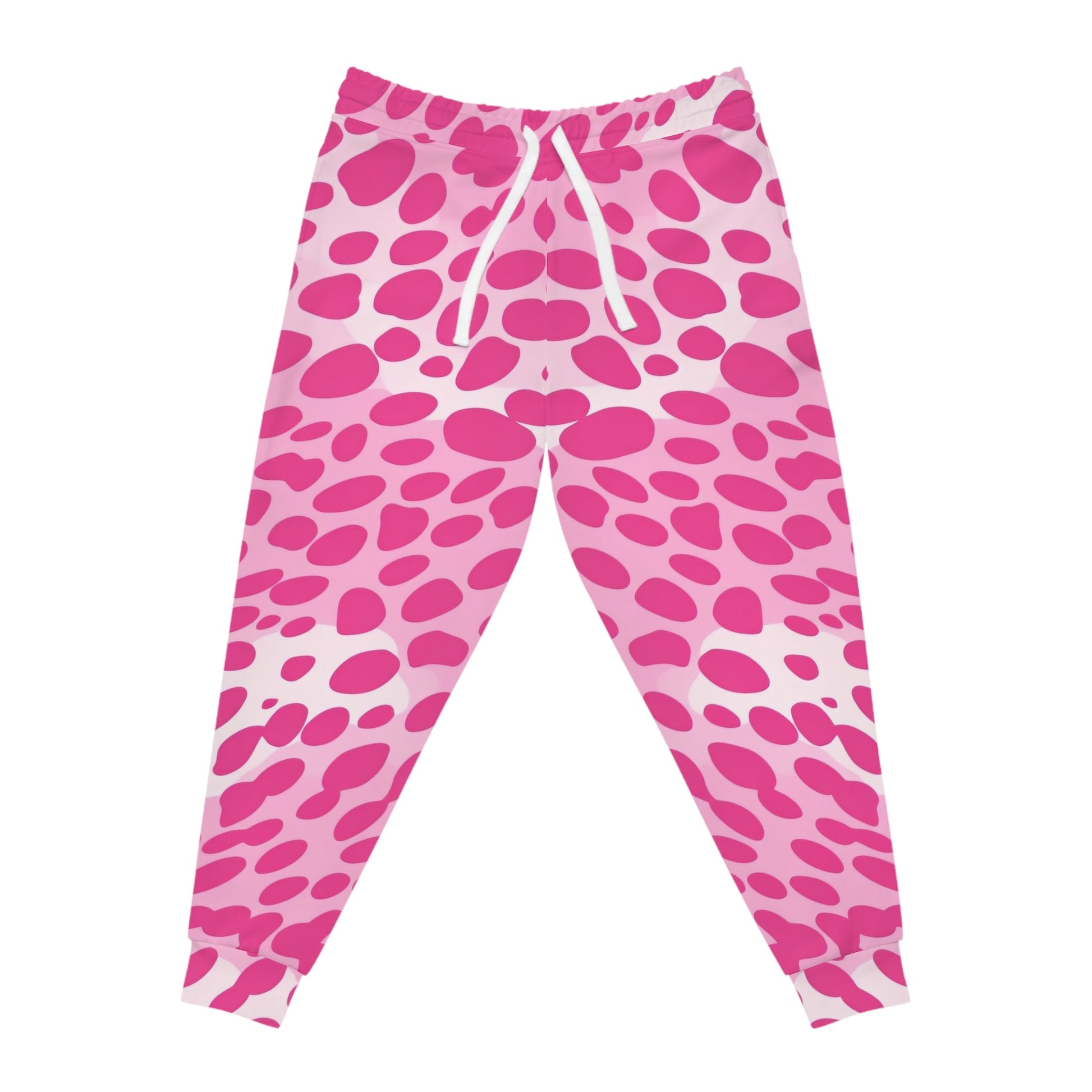 Pink and White Animal Print Joggers, Artsulli - Art is Long, Life is Short, All Over Prints, Size, S, Color, Seam thread color automatically matched to design, , , 22049402327224999676