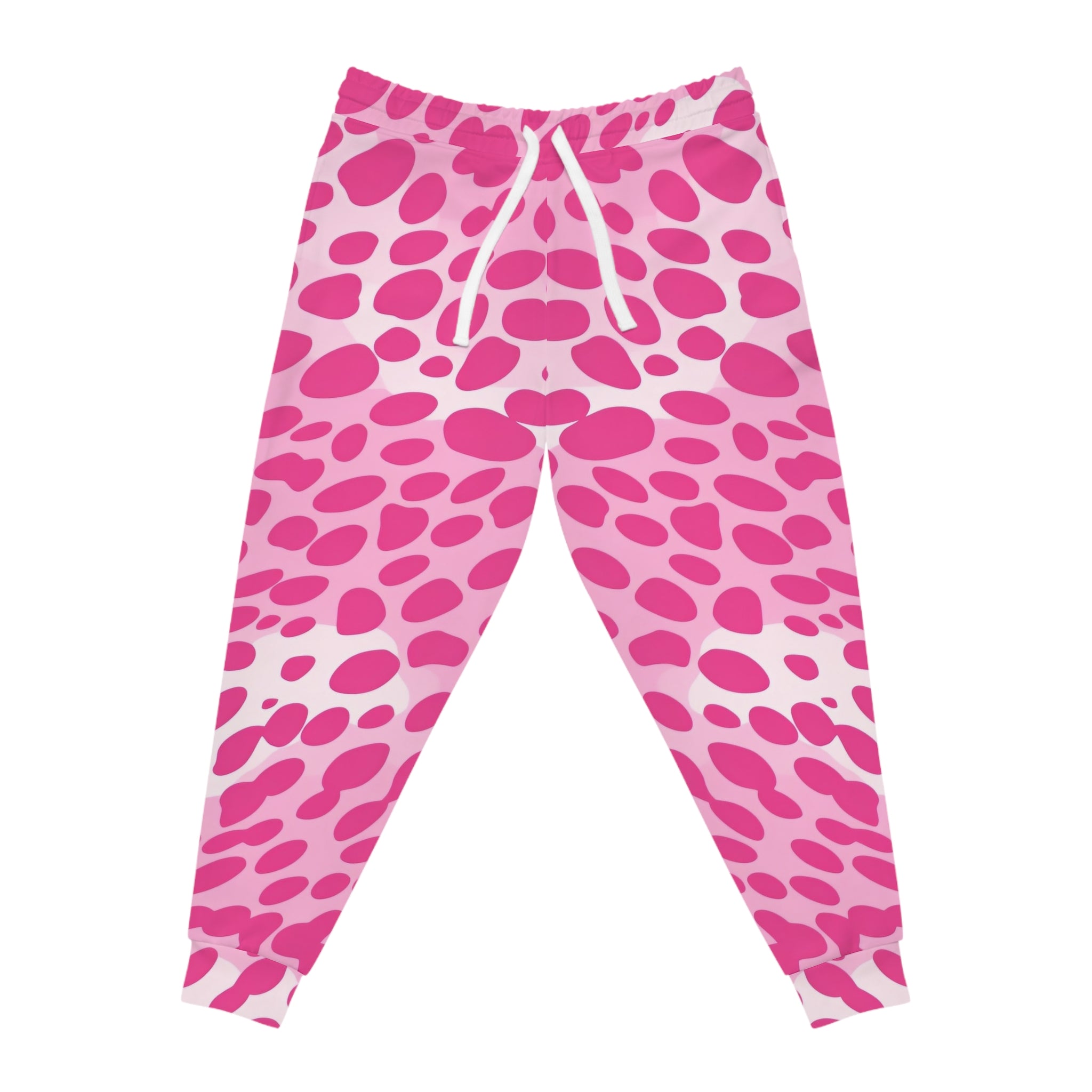Pink and White Animal Print Joggers, Artsulli - Art is Long, Life is Short, All Over Prints, Size, S, Color, Seam thread color automatically matched to design, , , 22049402327224999676