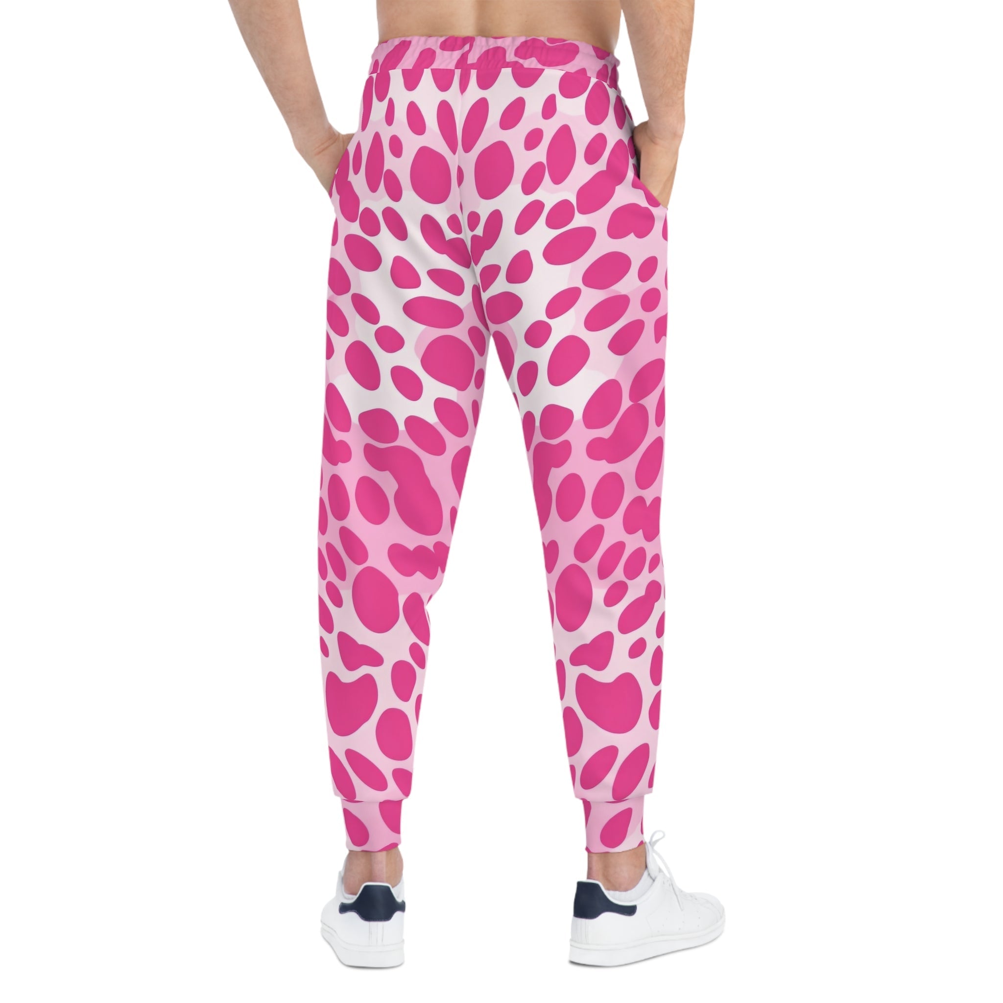 Pink and White Animal Print Joggers, Artsulli - Art is Long, Life is Short, All Over Prints, , , , , , , 
