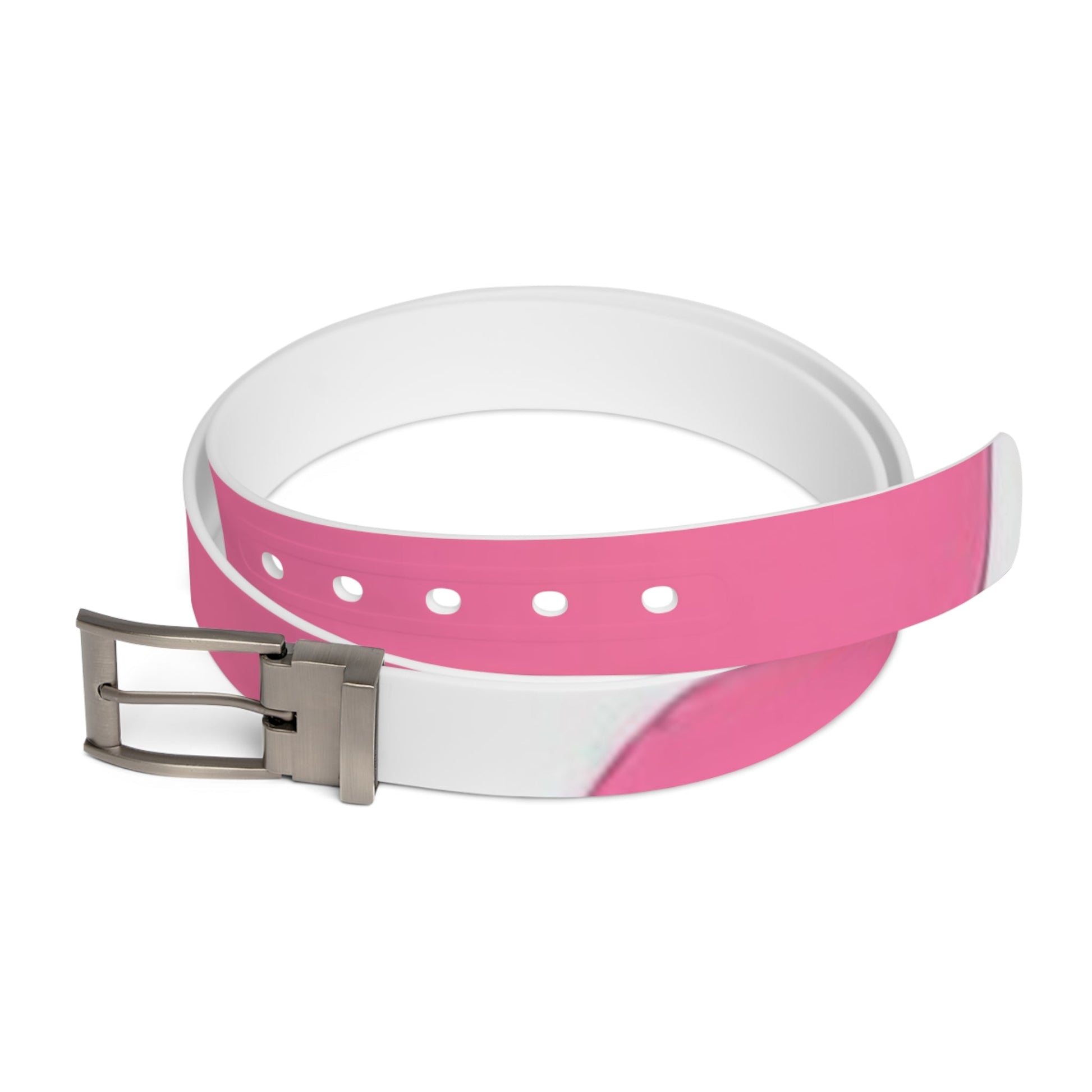 Pink and White C4 Custom Belt, Artsulli - Art is Long, Life is Short, Accessories, Material, Gun Metal, Size, 50'', , , 12642399568335938590