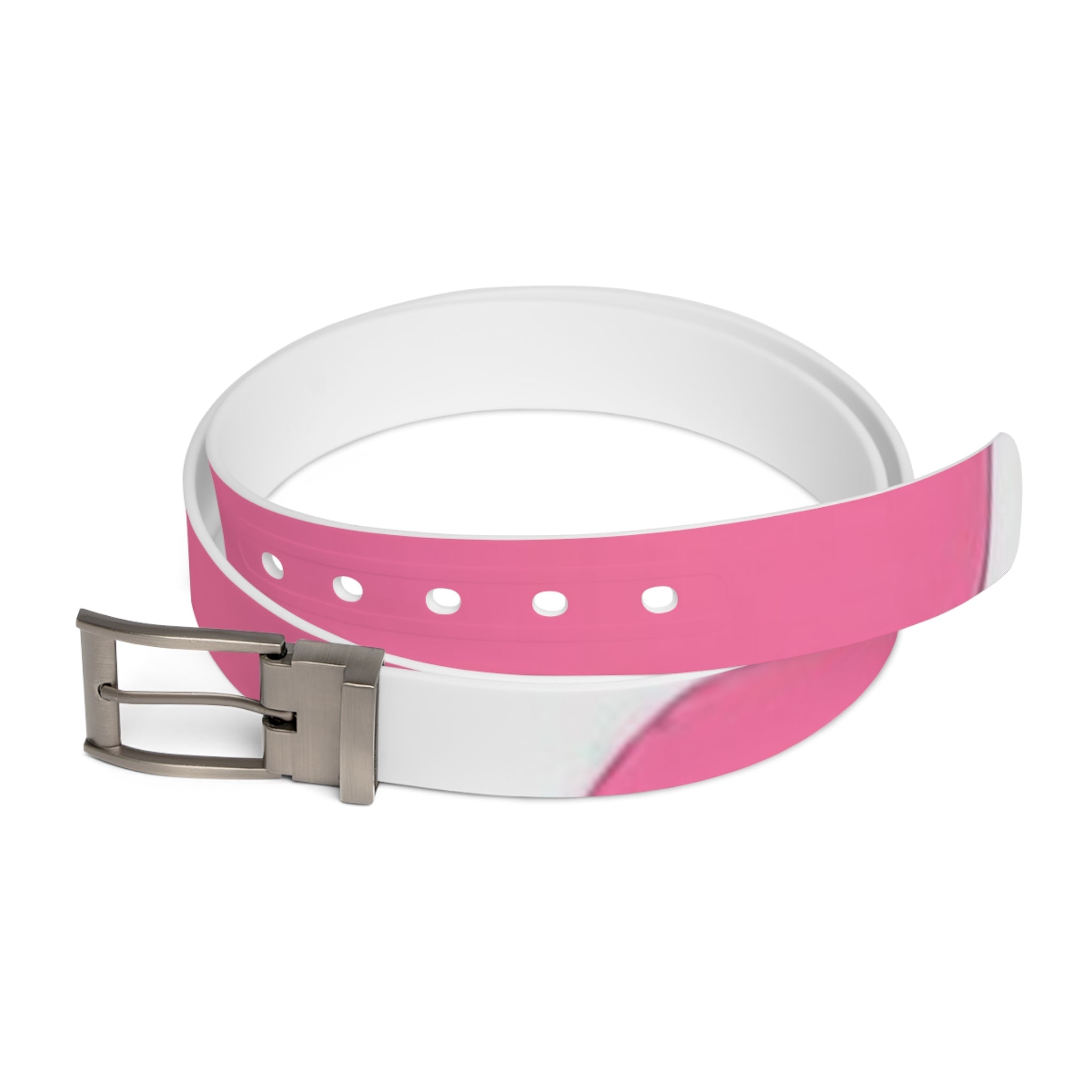 Pink and White C4 Custom Belt, Artsulli - Art is Long, Life is Short, Accessories, Material, Gun Metal, Size, 50'', , , 12642399568335938590