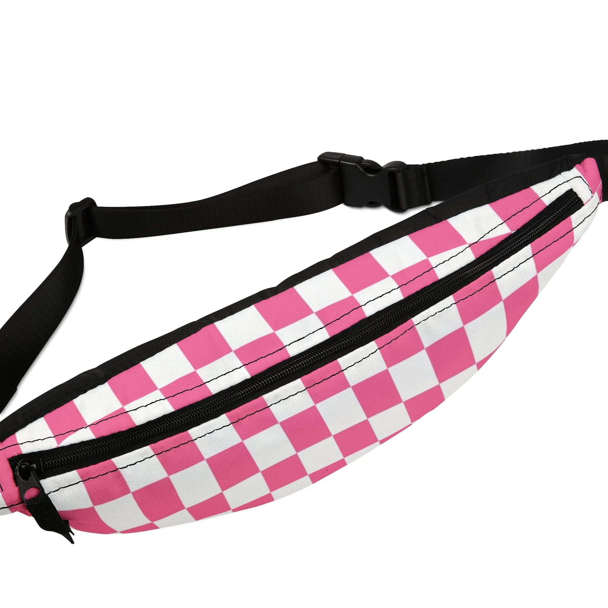 JAKKOUTTHEBXX Pink and White Checkerboard Fanny Pack 2025