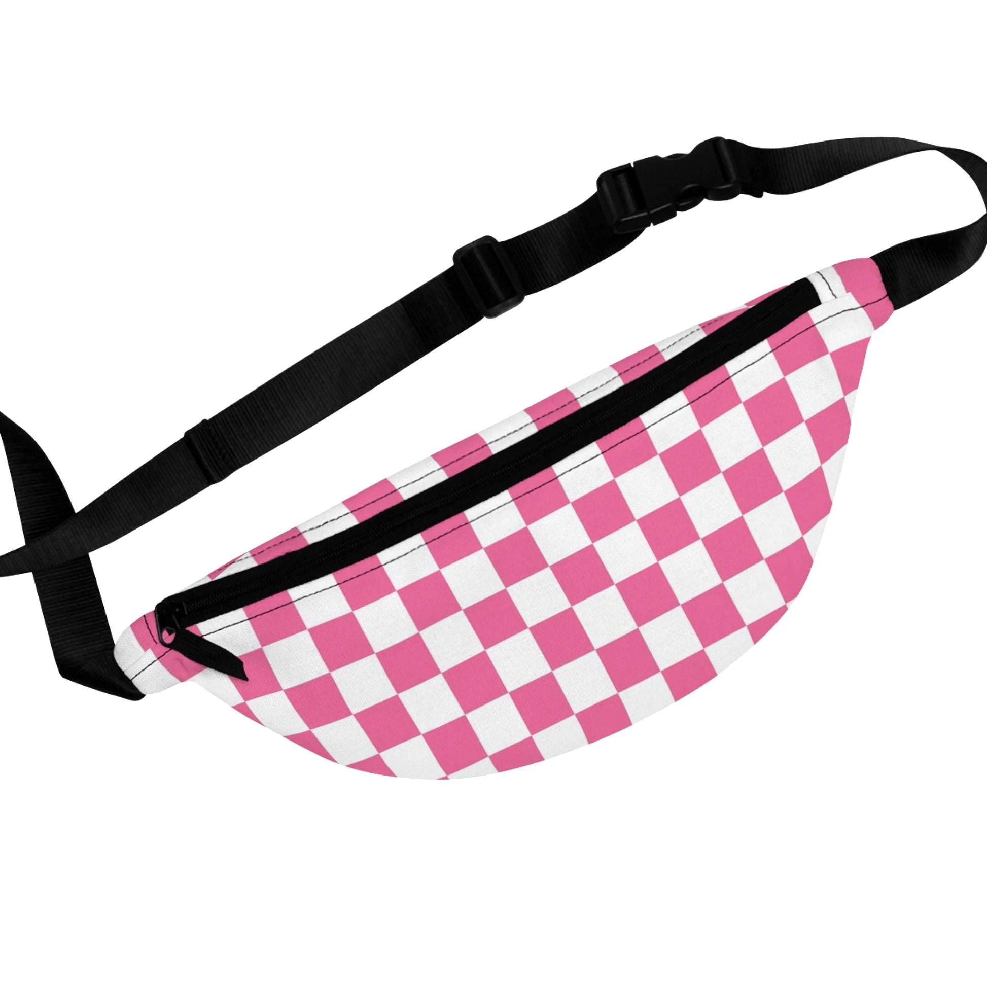 JAKKOUTTHEBXX Pink and White Checkerboard Fanny Pack 2025