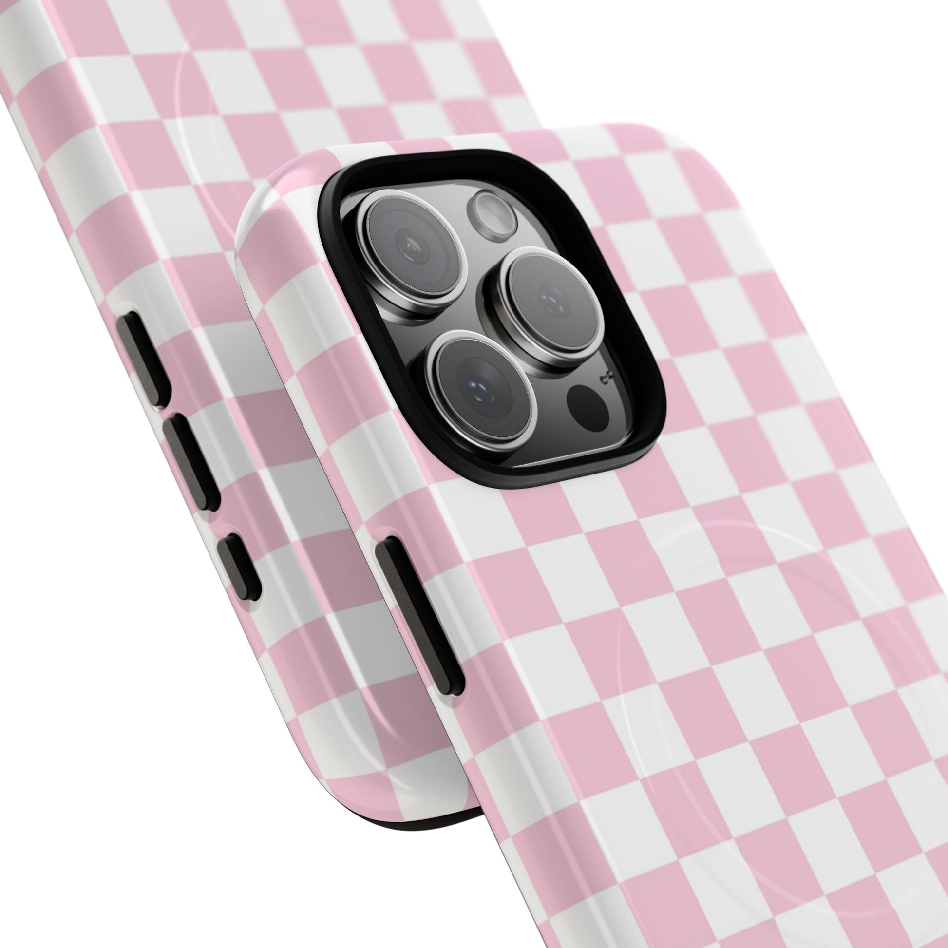 Pink and White Checkerboard MagSafe Case, Artsulli - Art is Long, Life is Short, Phone Case, , , , , , , 