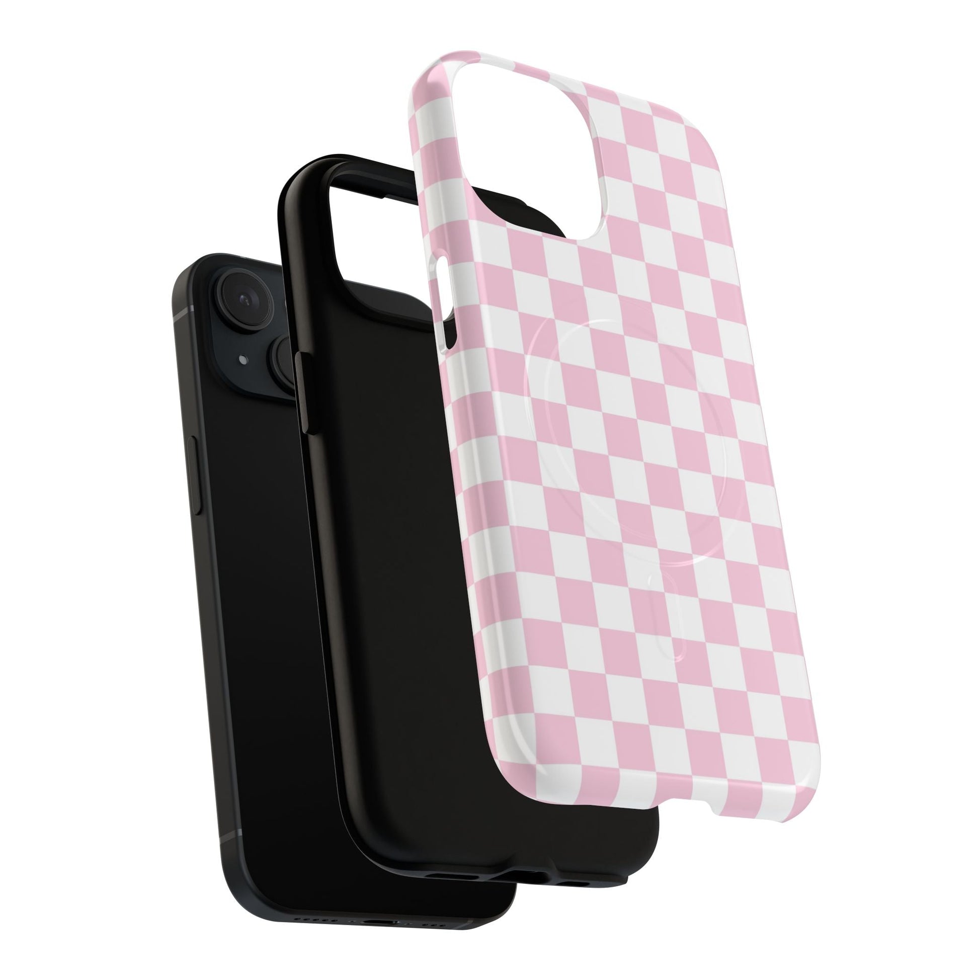Pink and White Checkerboard MagSafe Case, Artsulli - Art is Long, Life is Short, Phone Case, , , , , , , 