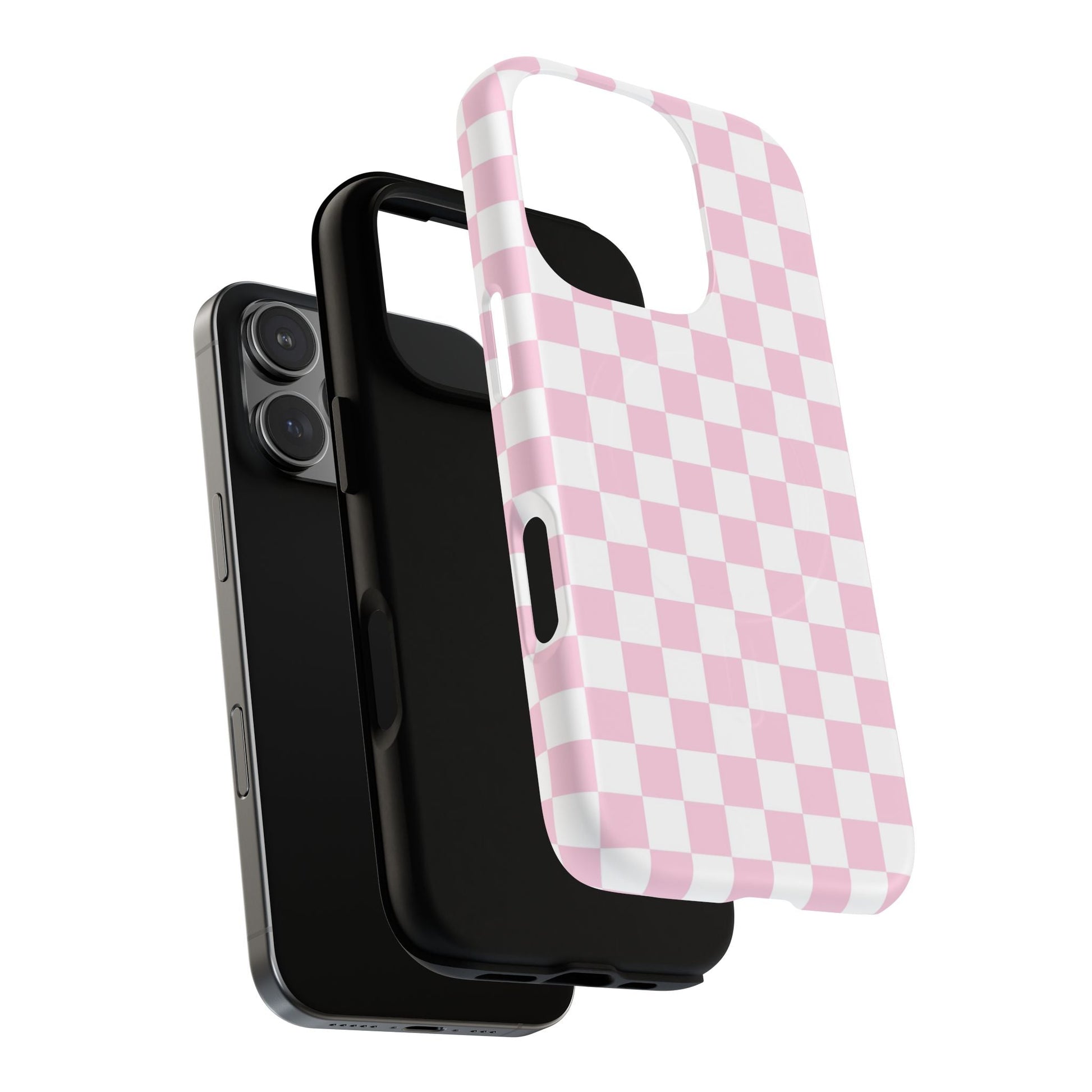 Pink and White Checkerboard MagSafe Case, Artsulli - Art is Long, Life is Short, Phone Case, , , , , , , 