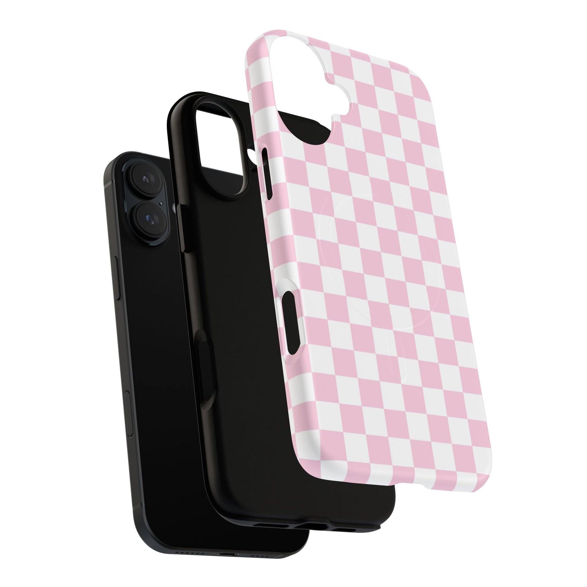 Pink and White Checkerboard MagSafe Case, Artsulli - Art is Long, Life is Short, Phone Case, , , , , , , 