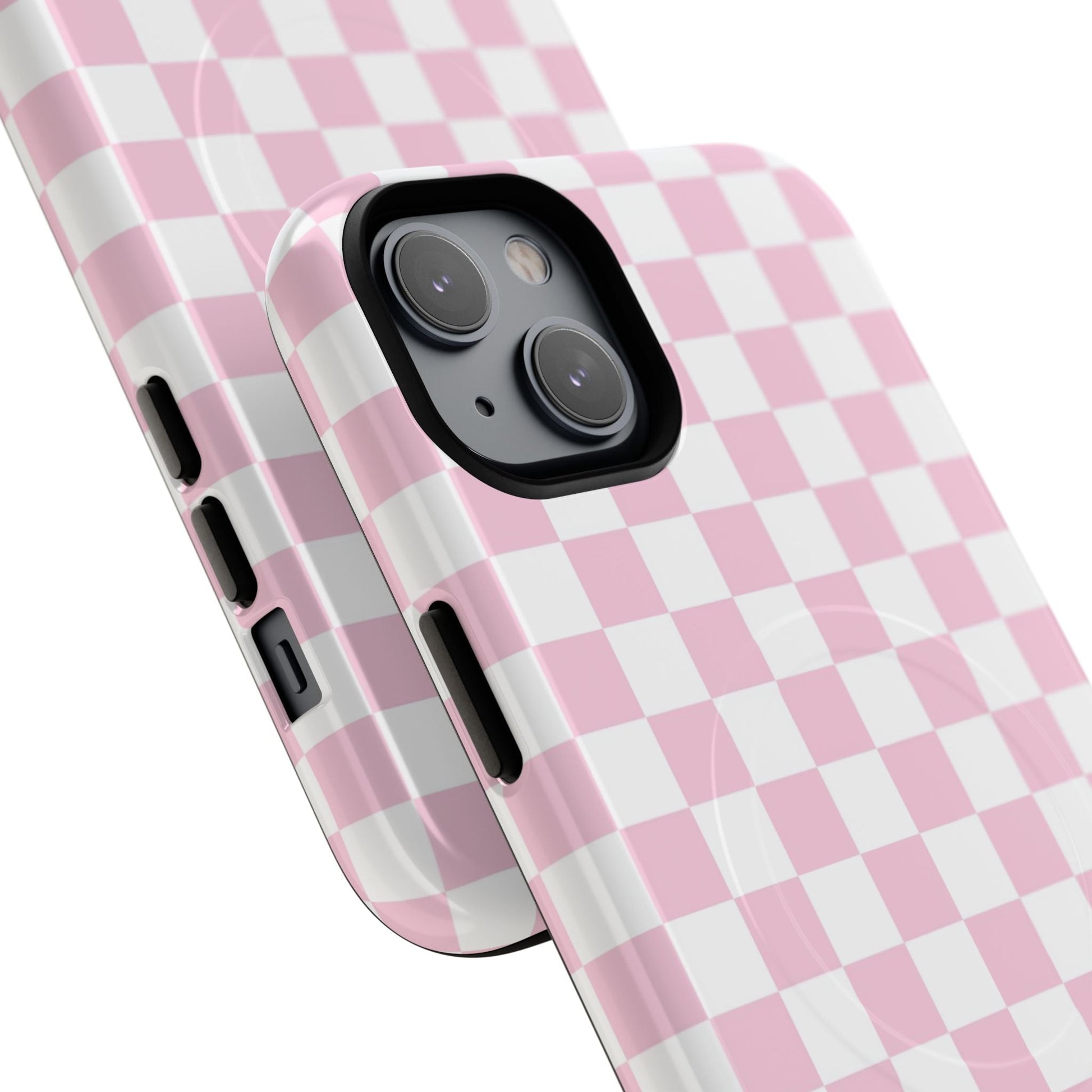 Pink and White Checkerboard MagSafe Case, Artsulli - Art is Long, Life is Short, Phone Case, , , , , , , 