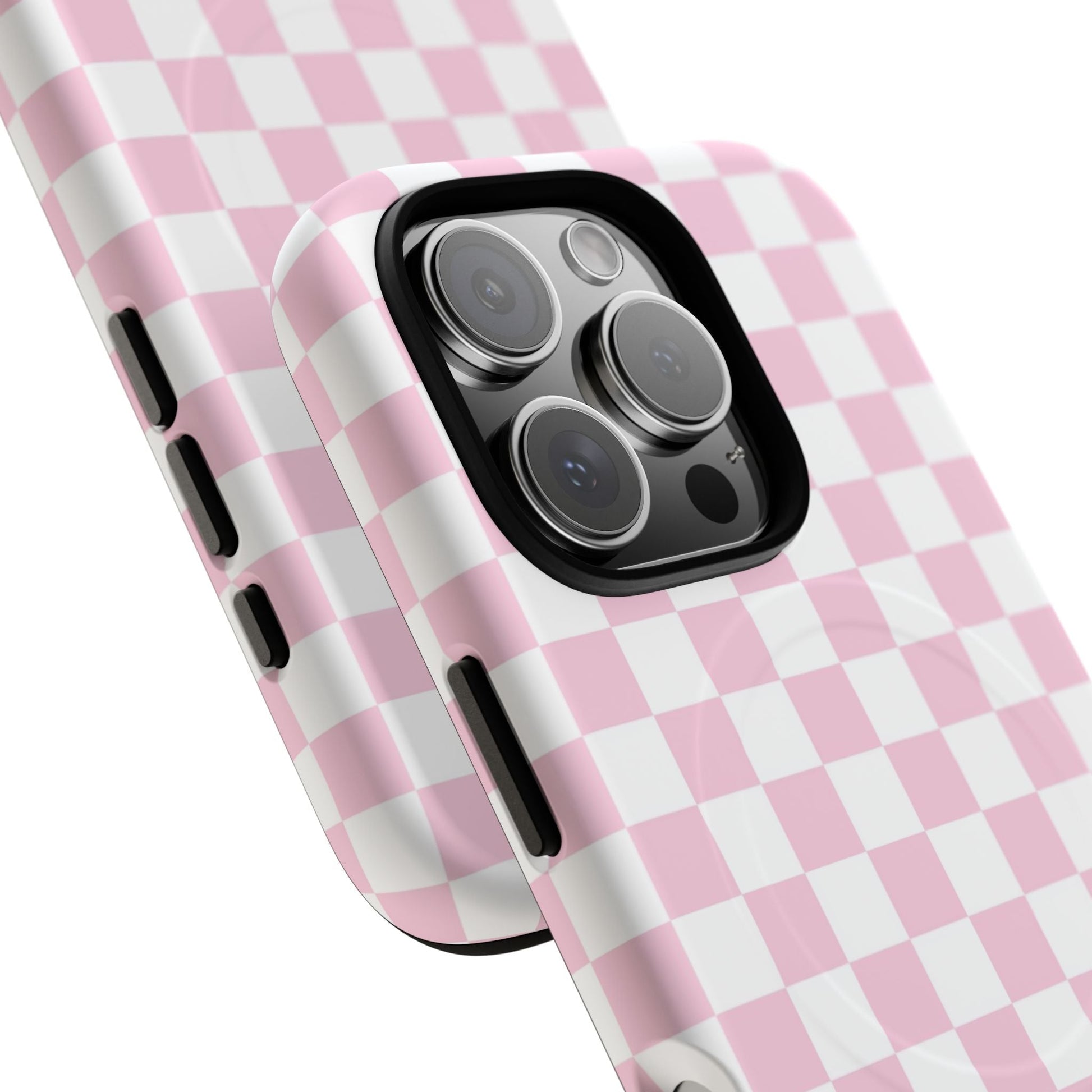 Pink and White Checkerboard MagSafe Case, Artsulli - Art is Long, Life is Short, Phone Case, , , , , , , 