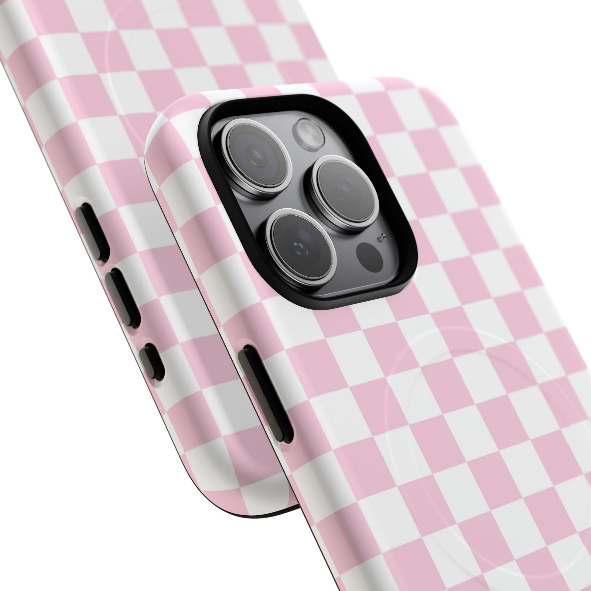 Pink and White Checkerboard MagSafe Case, Artsulli - Art is Long, Life is Short, Phone Case, , , , , , , 