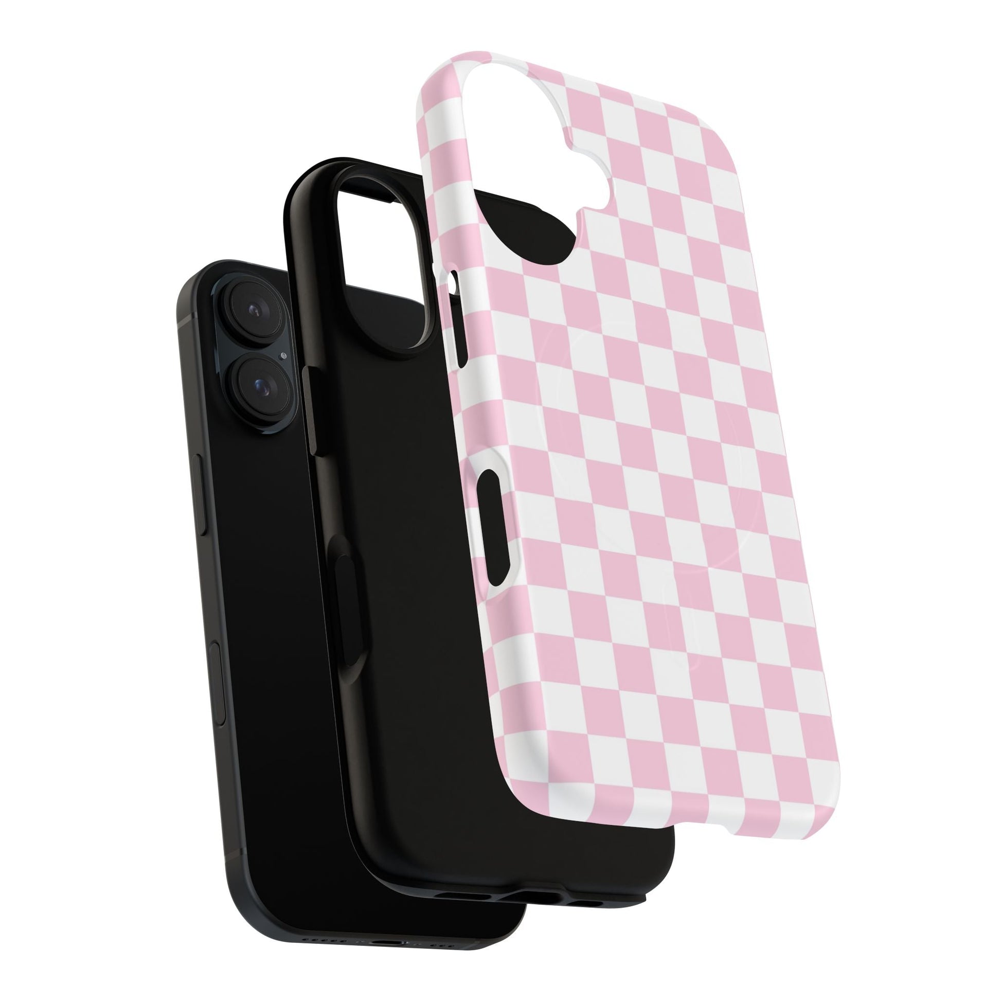 Pink and White Checkerboard MagSafe Case, Artsulli - Art is Long, Life is Short, Phone Case, , , , , , , 