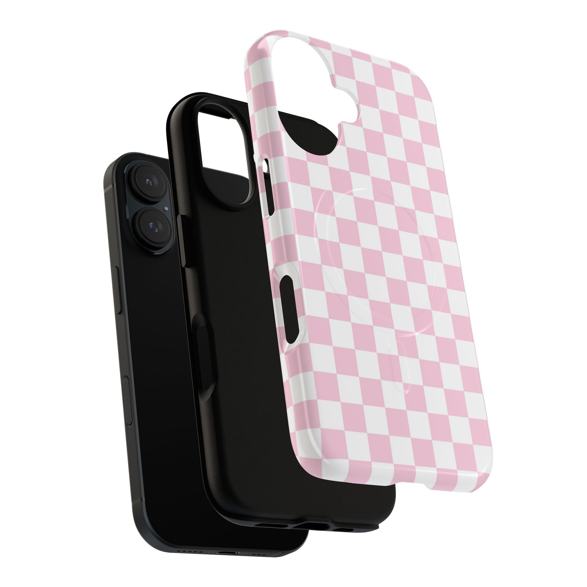 Pink and White Checkerboard MagSafe Case, Artsulli - Art is Long, Life is Short, Phone Case, , , , , , , 