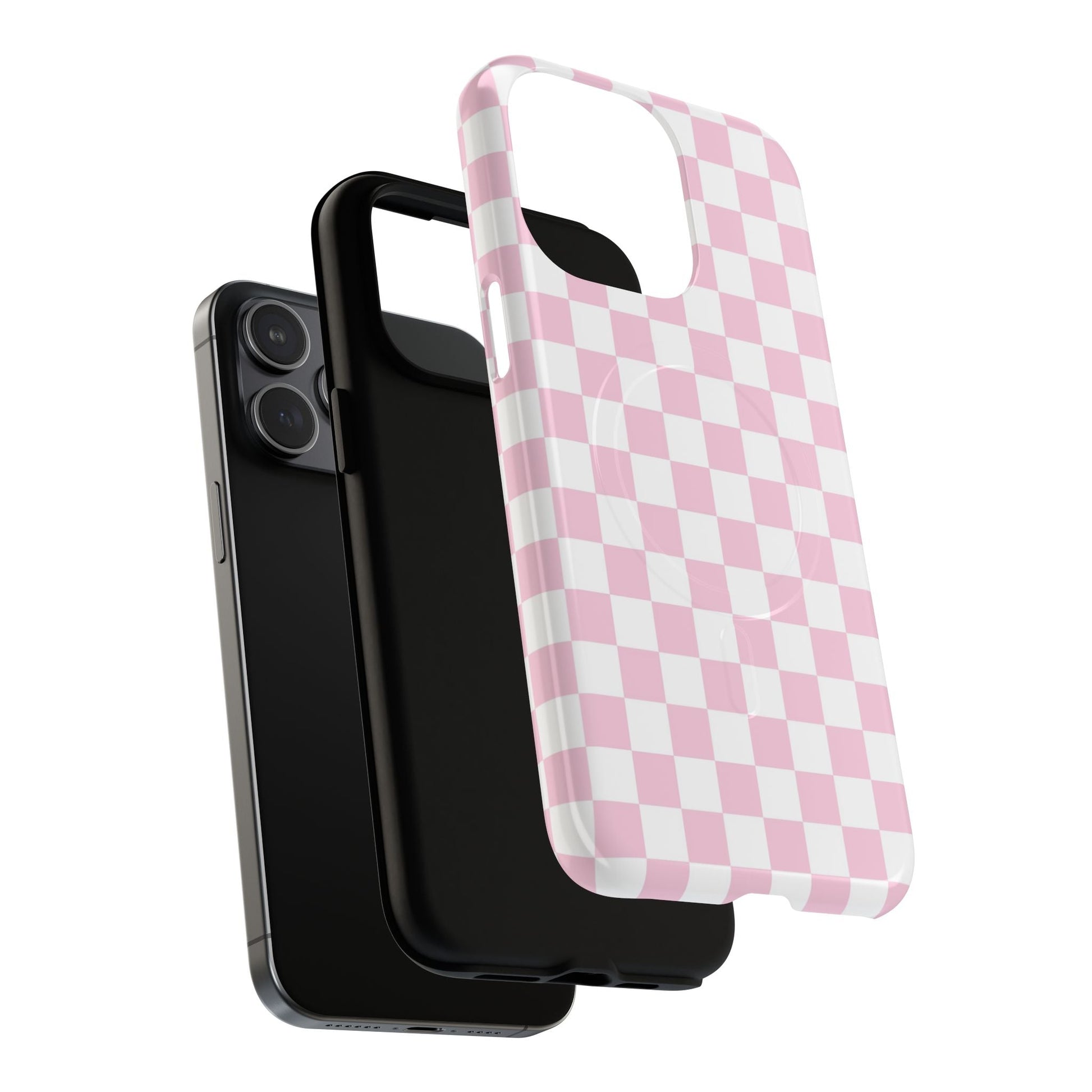 Pink and White Checkerboard MagSafe Case, Artsulli - Art is Long, Life is Short, Phone Case, , , , , , , 
