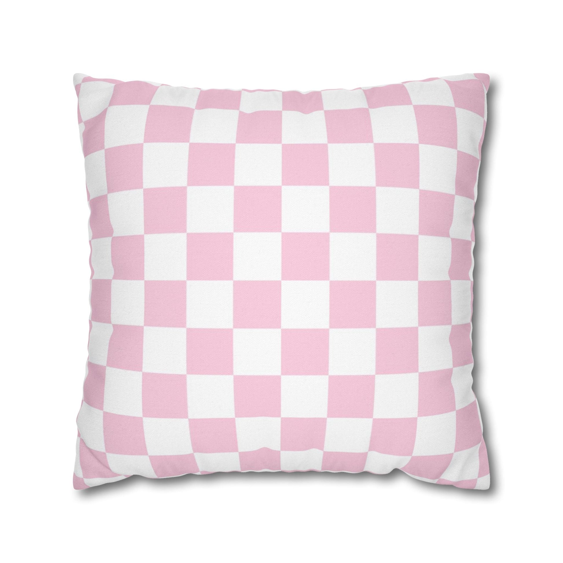 Pink and White Checkerboard Throw Pillow, Artsulli - Art is Long, Life is Short, Home Decor, Size, 20" × 20", , , , , 44807303721068144212