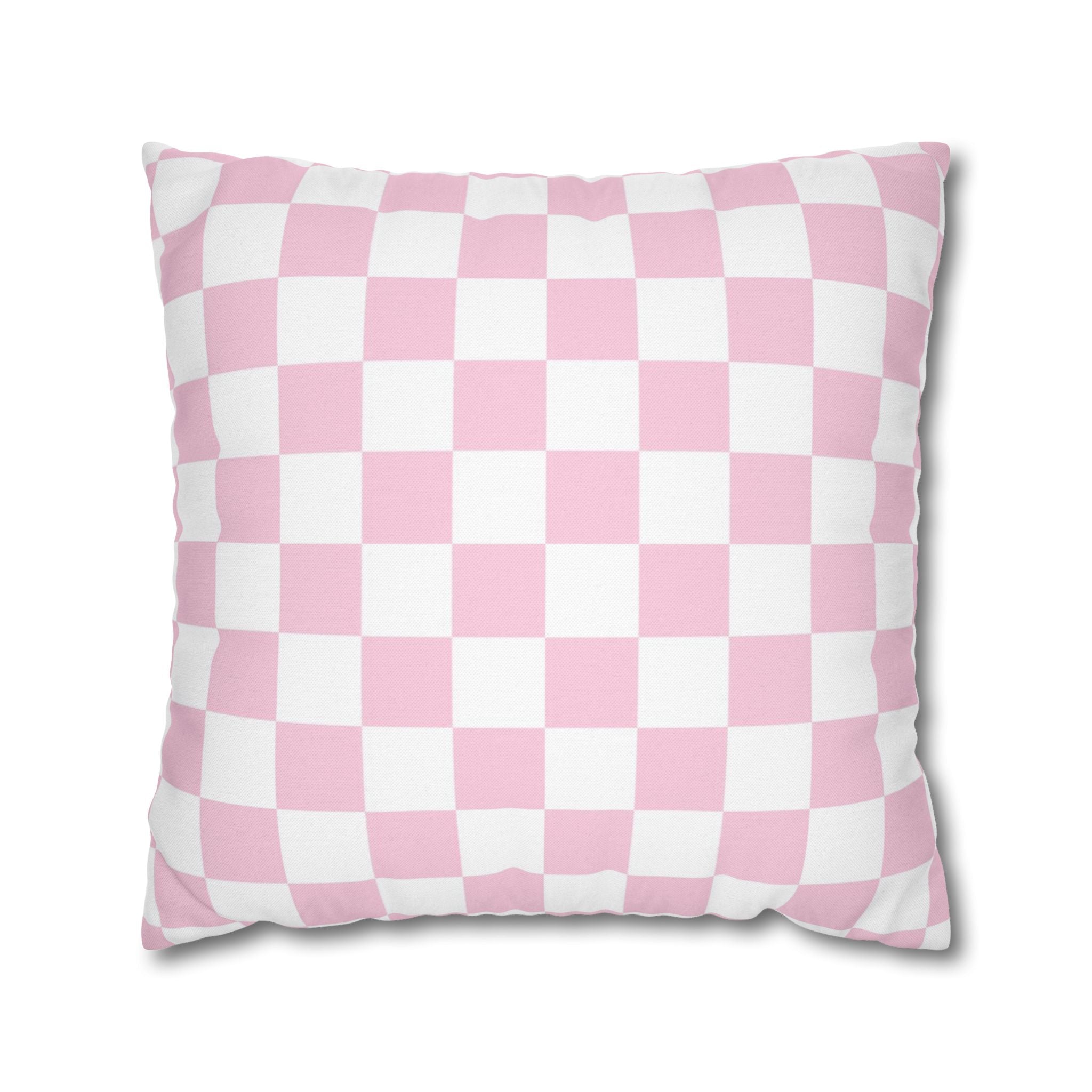 Pink and White Checkerboard Throw Pillow, Artsulli - Art is Long, Life is Short, Home Decor, Size, 20" × 20", , , , , 44807303721068144212