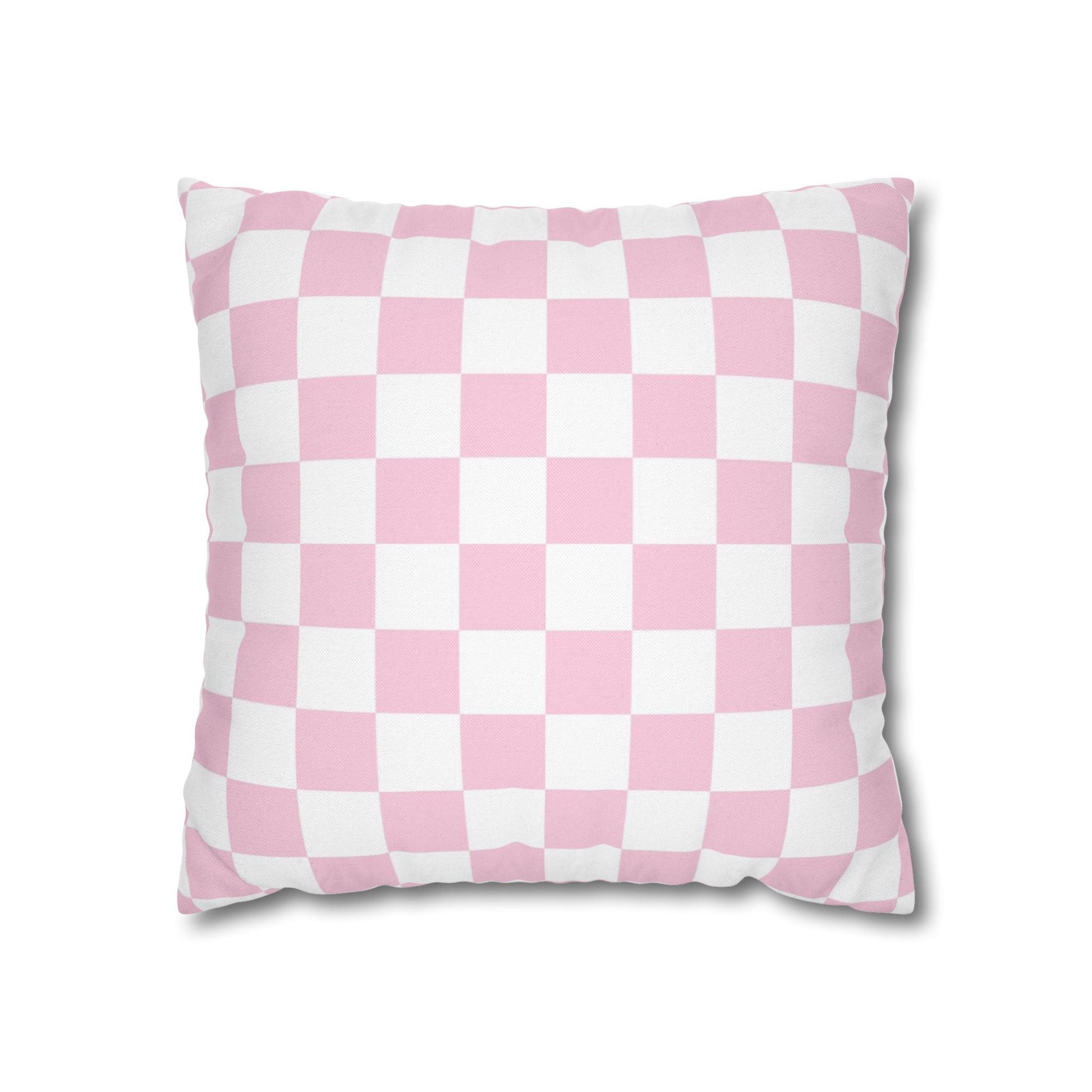 Pink and White Checkerboard Throw Pillow, Artsulli - Art is Long, Life is Short, Home Decor, Size, 16" × 16", , , , , 13035735615211332402