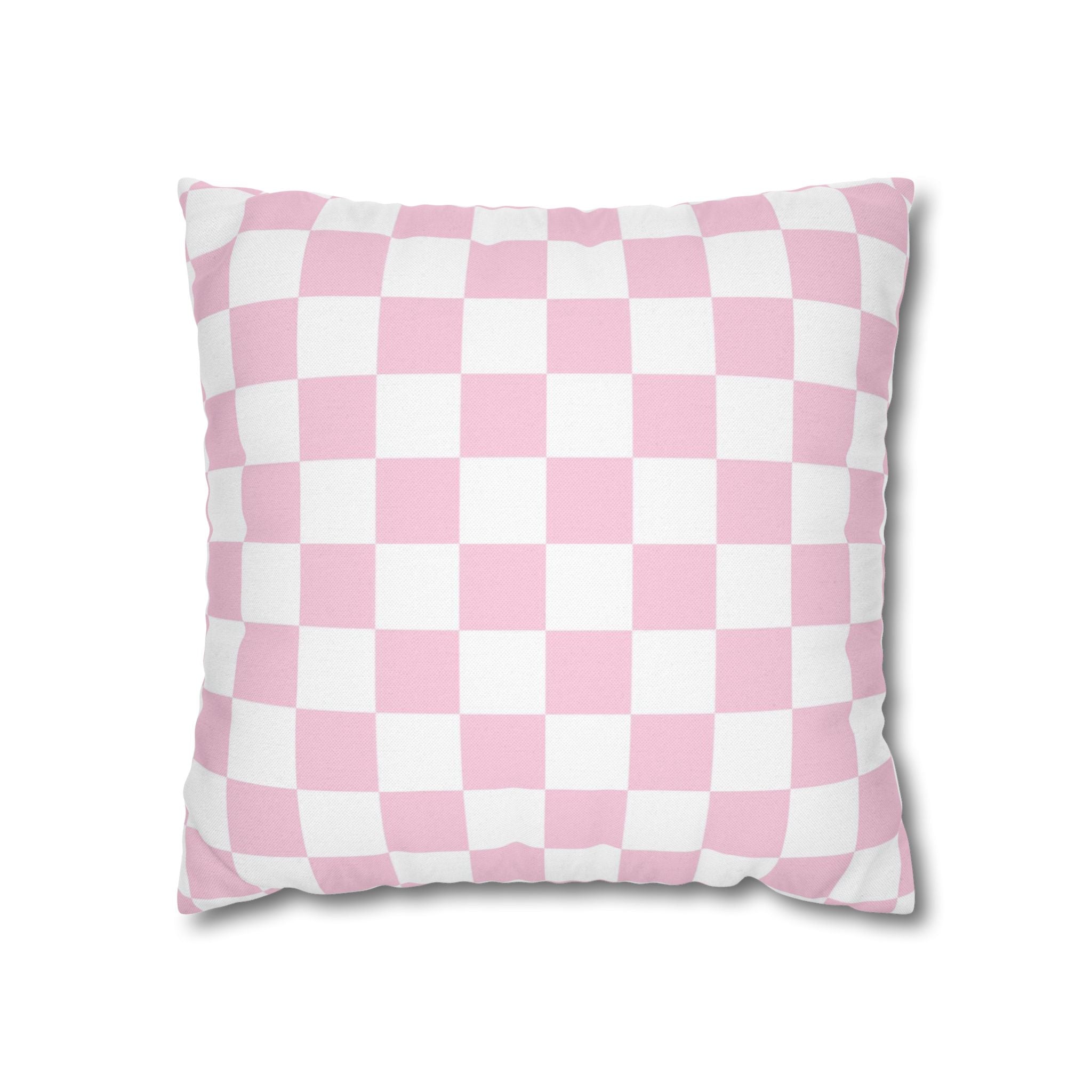Pink and White Checkerboard Throw Pillow, Artsulli - Art is Long, Life is Short, Home Decor, Size, 16" × 16", , , , , 13035735615211332402