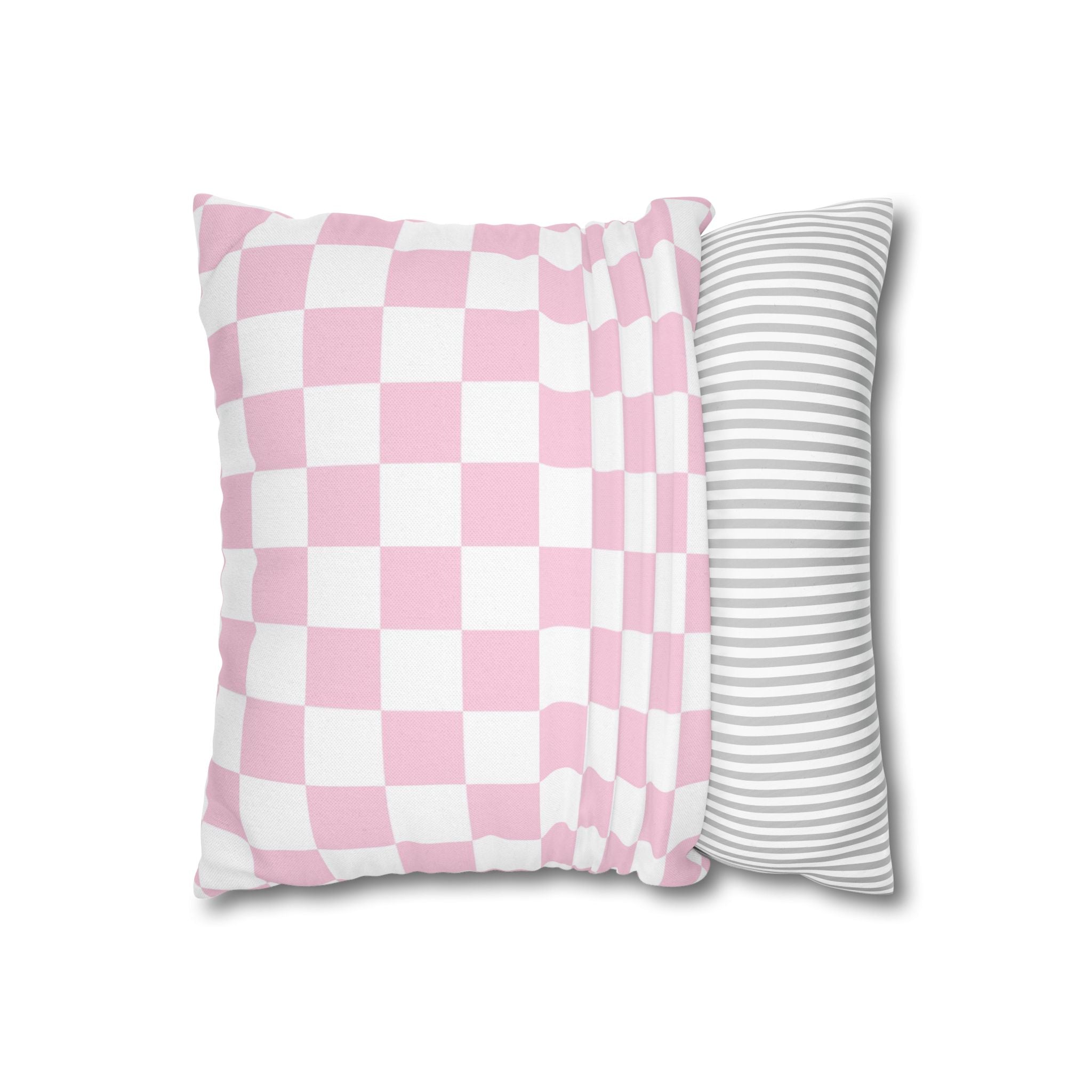 Pink and White Checkerboard Throw Pillow, Artsulli - Art is Long, Life is Short, Home Decor, , , , , , , 