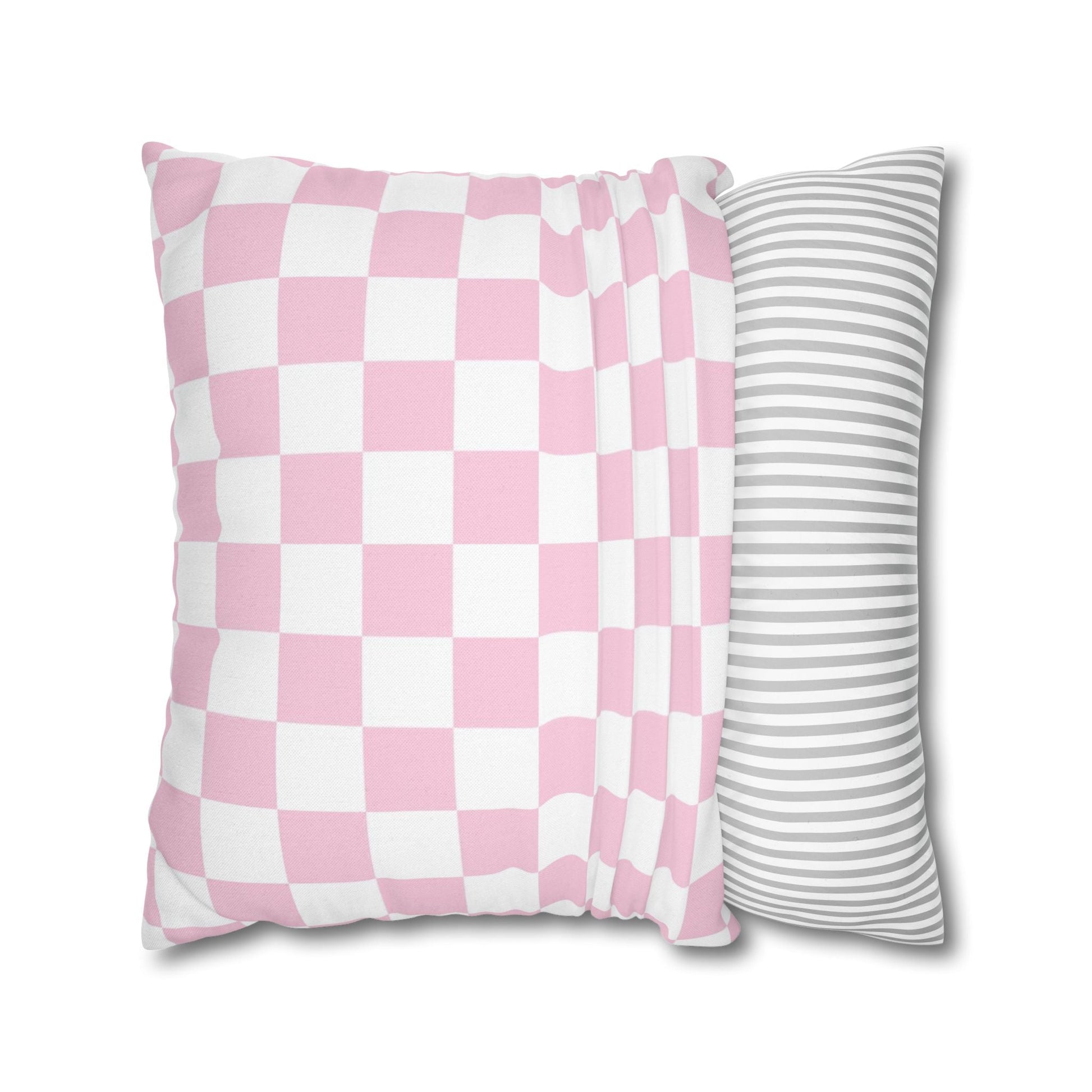 Pink and White Checkerboard Throw Pillow, Artsulli - Art is Long, Life is Short, Home Decor, , , , , , , 
