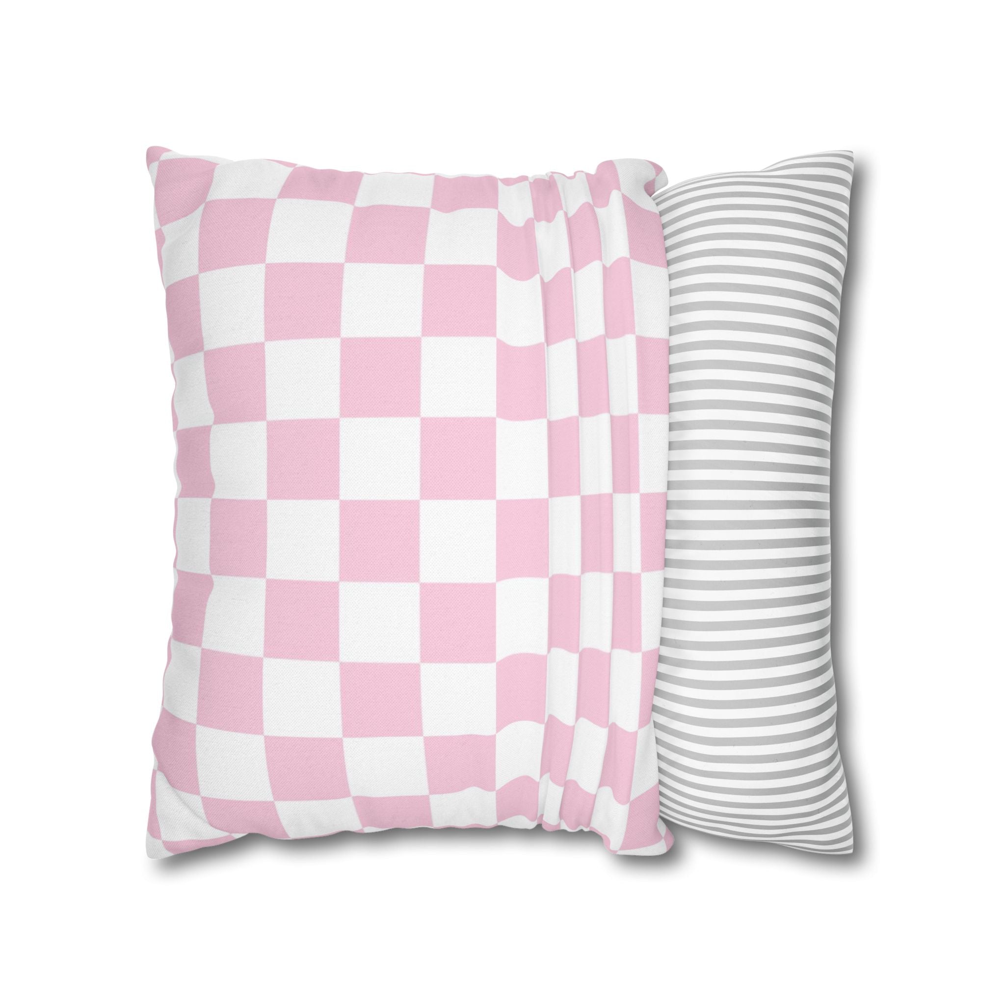 Pink and White Checkerboard Throw Pillow, Artsulli - Art is Long, Life is Short, Home Decor, , , , , , , 