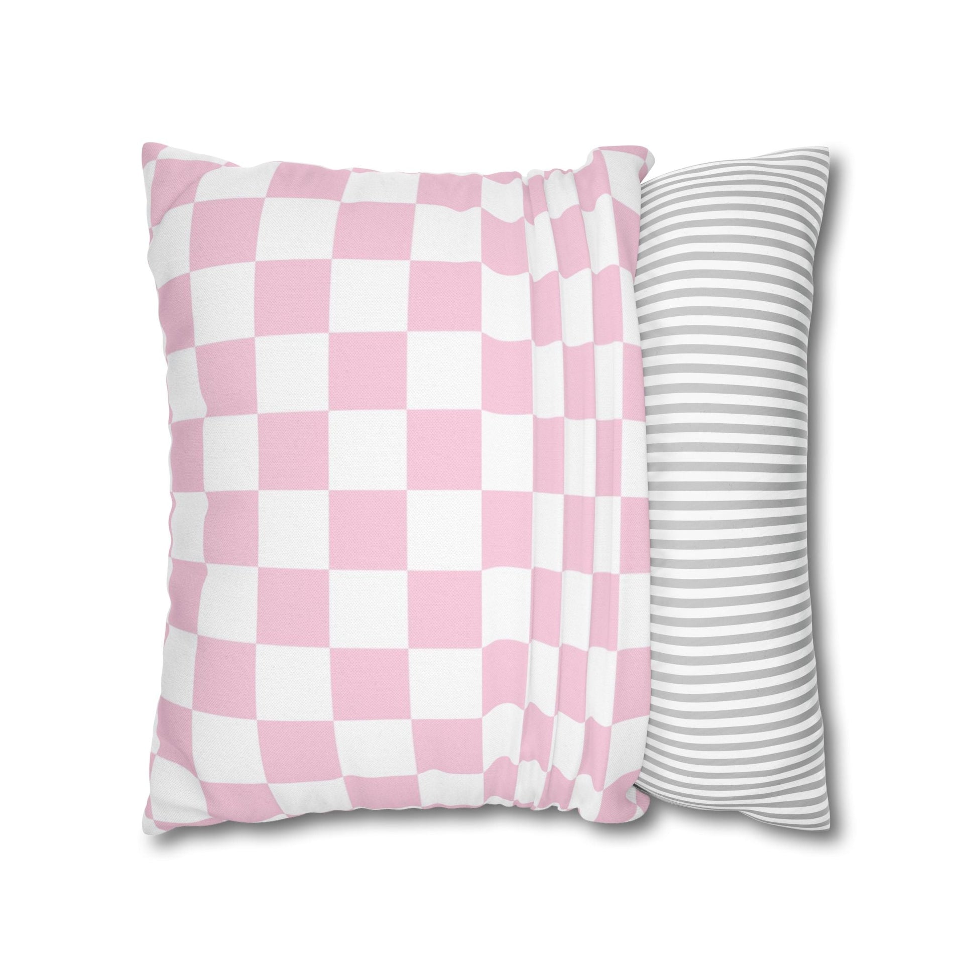 Pink and White Checkerboard Throw Pillow, Artsulli - Art is Long, Life is Short, Home Decor, , , , , , , 