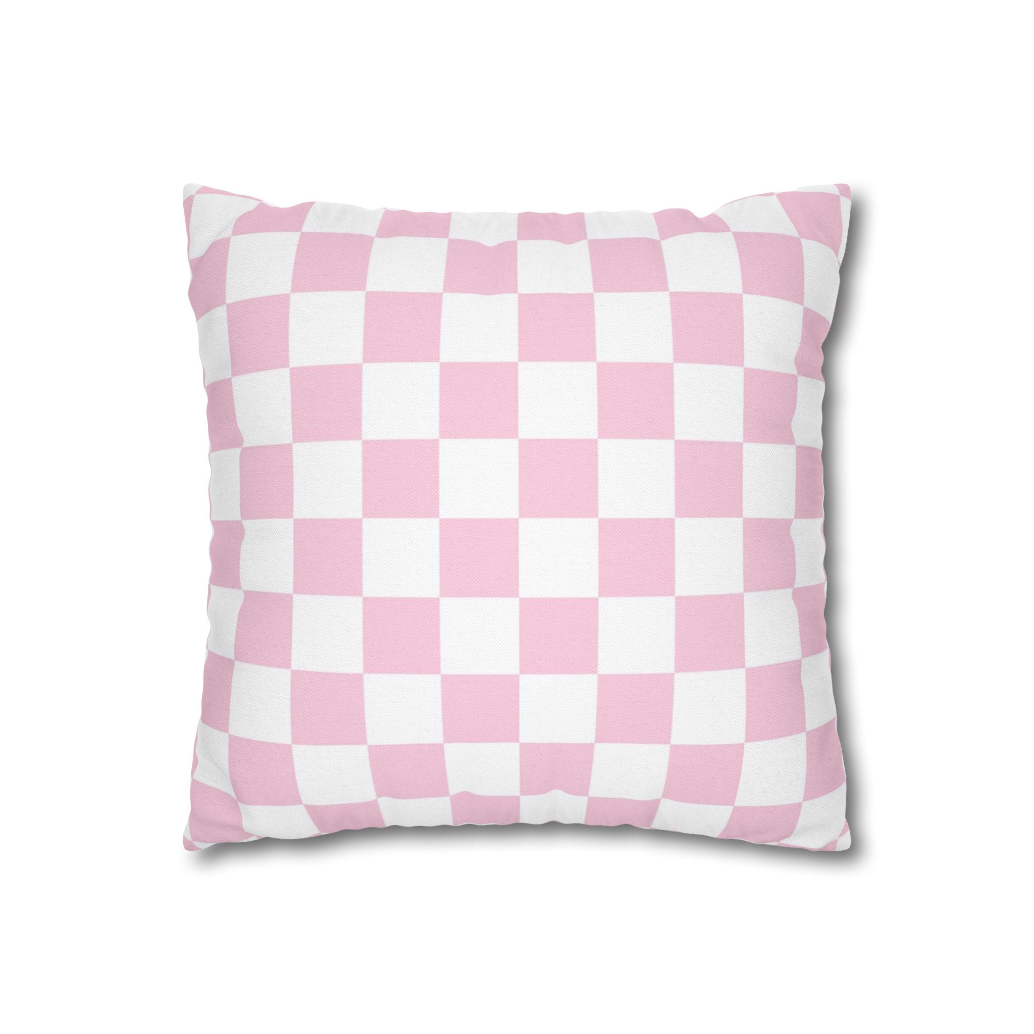 Pink and White Checkerboard Throw Pillow, Artsulli - Art is Long, Life is Short, Home Decor, , , , , , , 