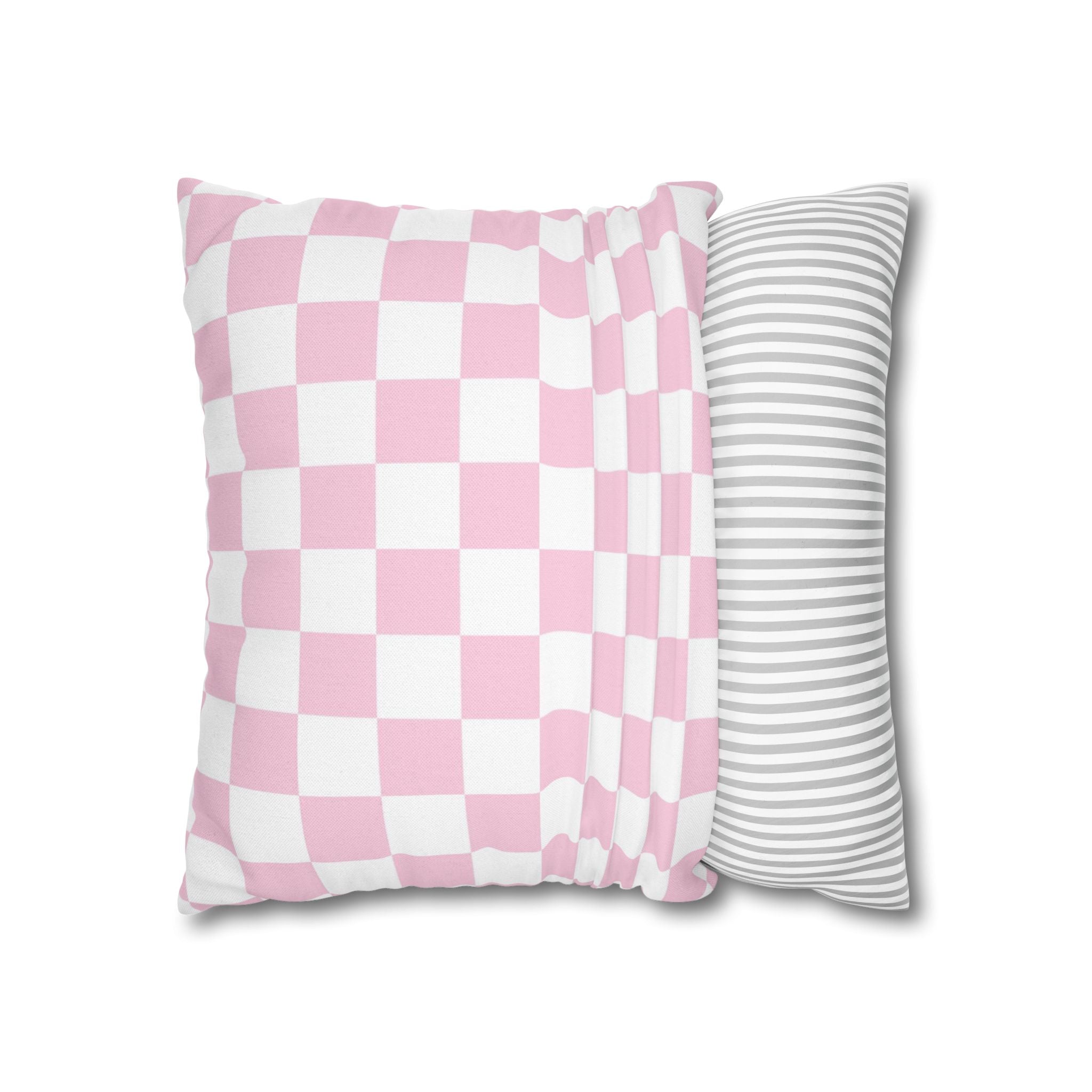 Pink and White Checkerboard Throw Pillow, Artsulli - Art is Long, Life is Short, Home Decor, , , , , , , 