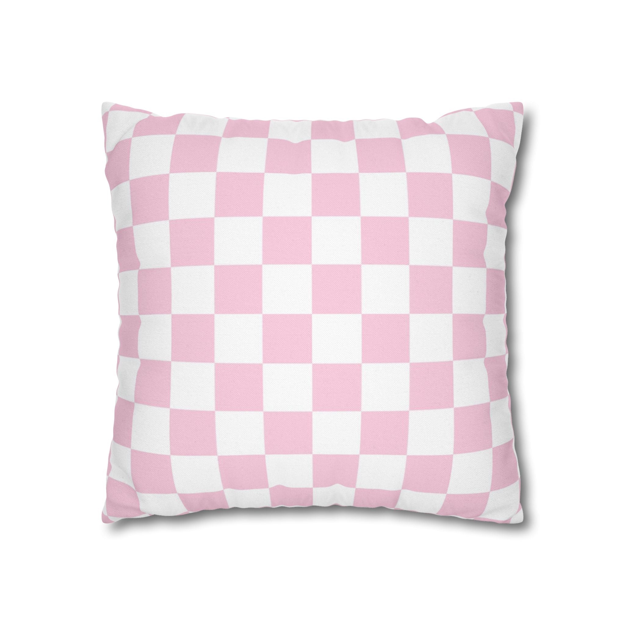 Pink and White Checkerboard Throw Pillow, Artsulli - Art is Long, Life is Short, Home Decor, , , , , , , 