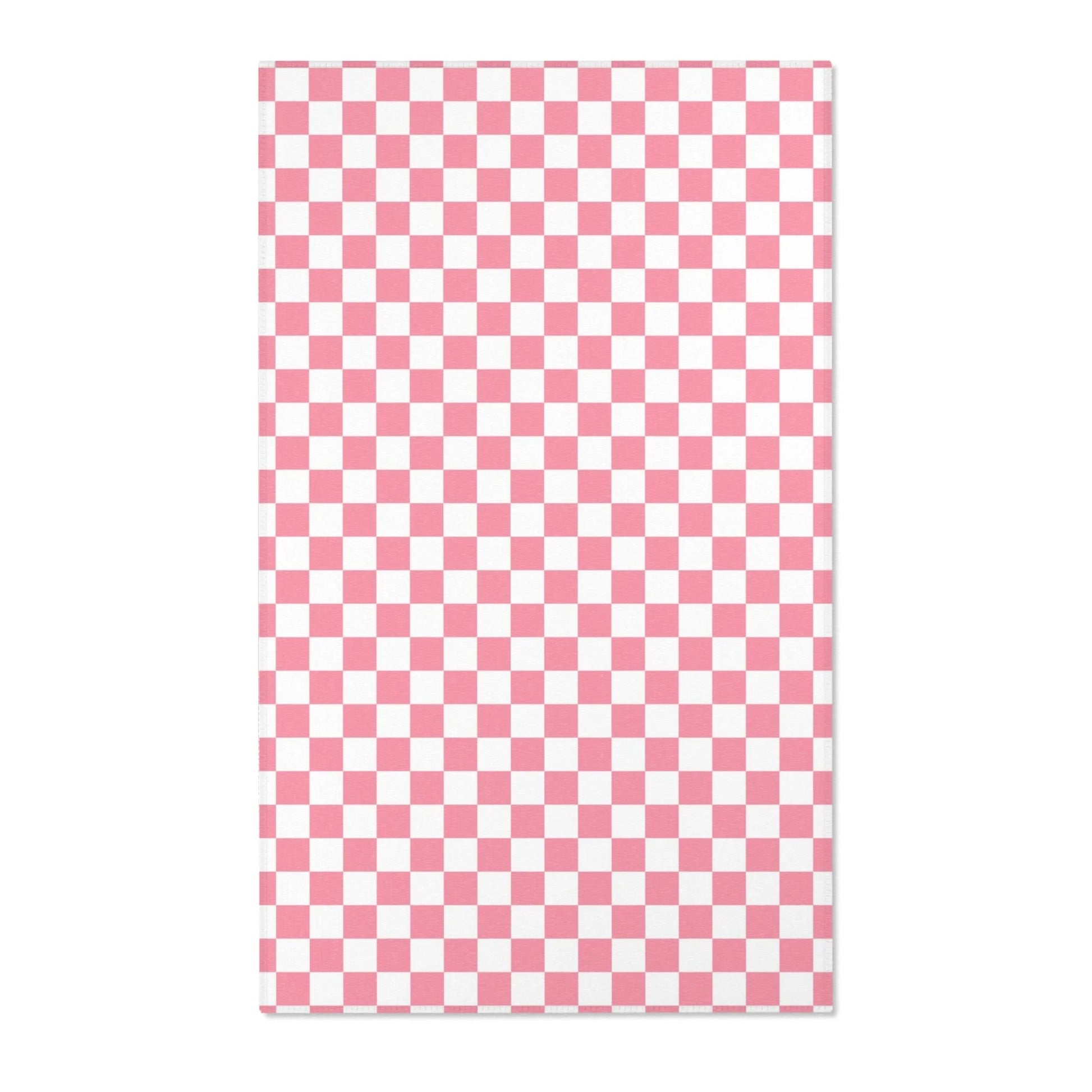 Pink and White Checkered Area Rug, Artsulli - Art is Long, Life is Short, Home Decor, Size, 36" × 60", , , , , 42249647081317317133