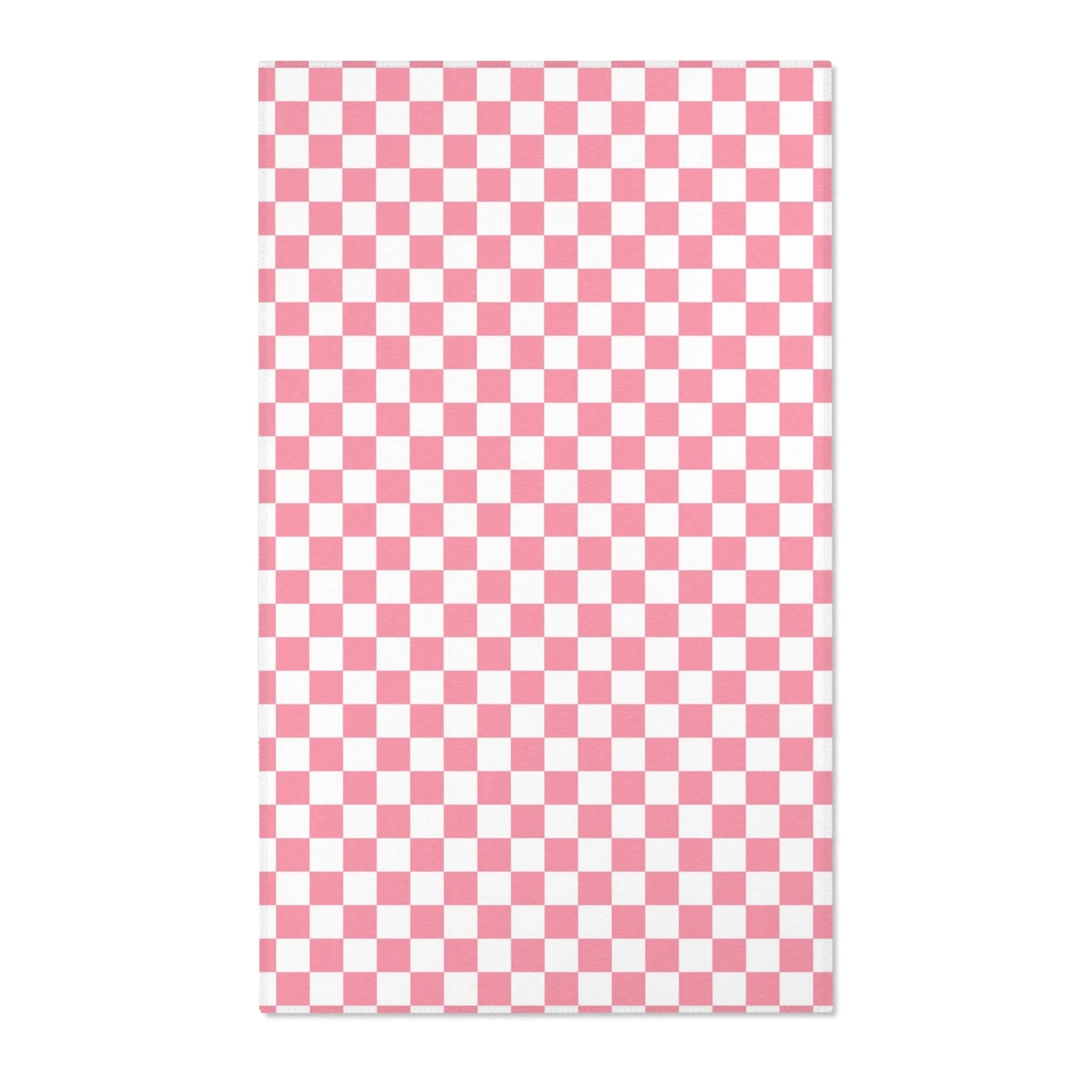 Pink and White Checkered Area Rug, Artsulli - Art is Long, Life is Short, Home Decor, Size, 36" × 60", , , , , 42249647081317317133