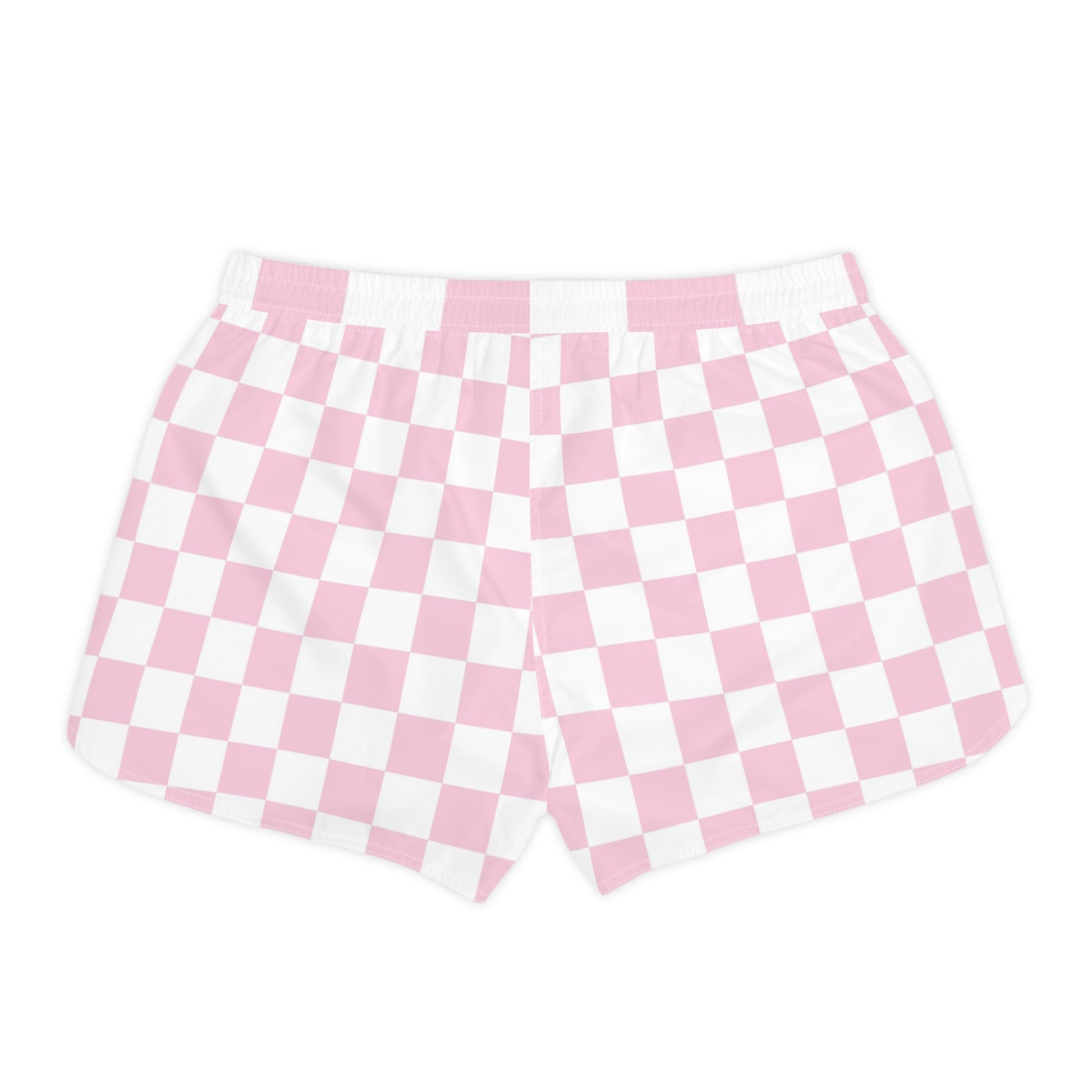 Pink and White Checkered Athletic Shorts, Artsulli - Art is Long, Life is Short, All Over Prints, , , , , , , 