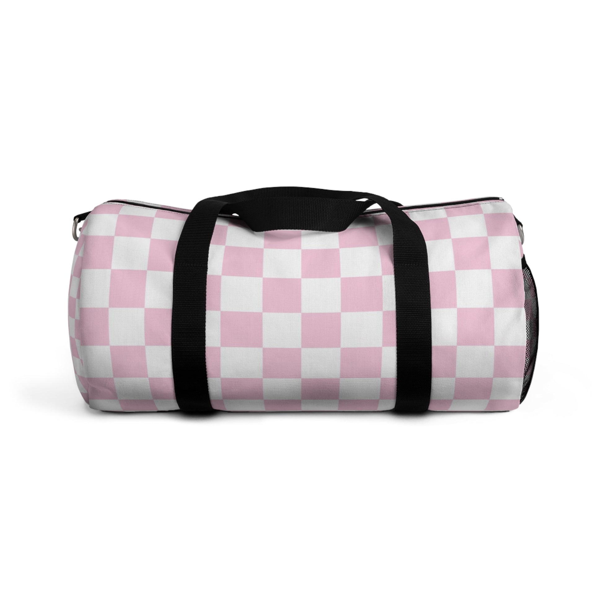 JAKKOUTTHEBXX Pink and White Checkered Duffel Bag 2025