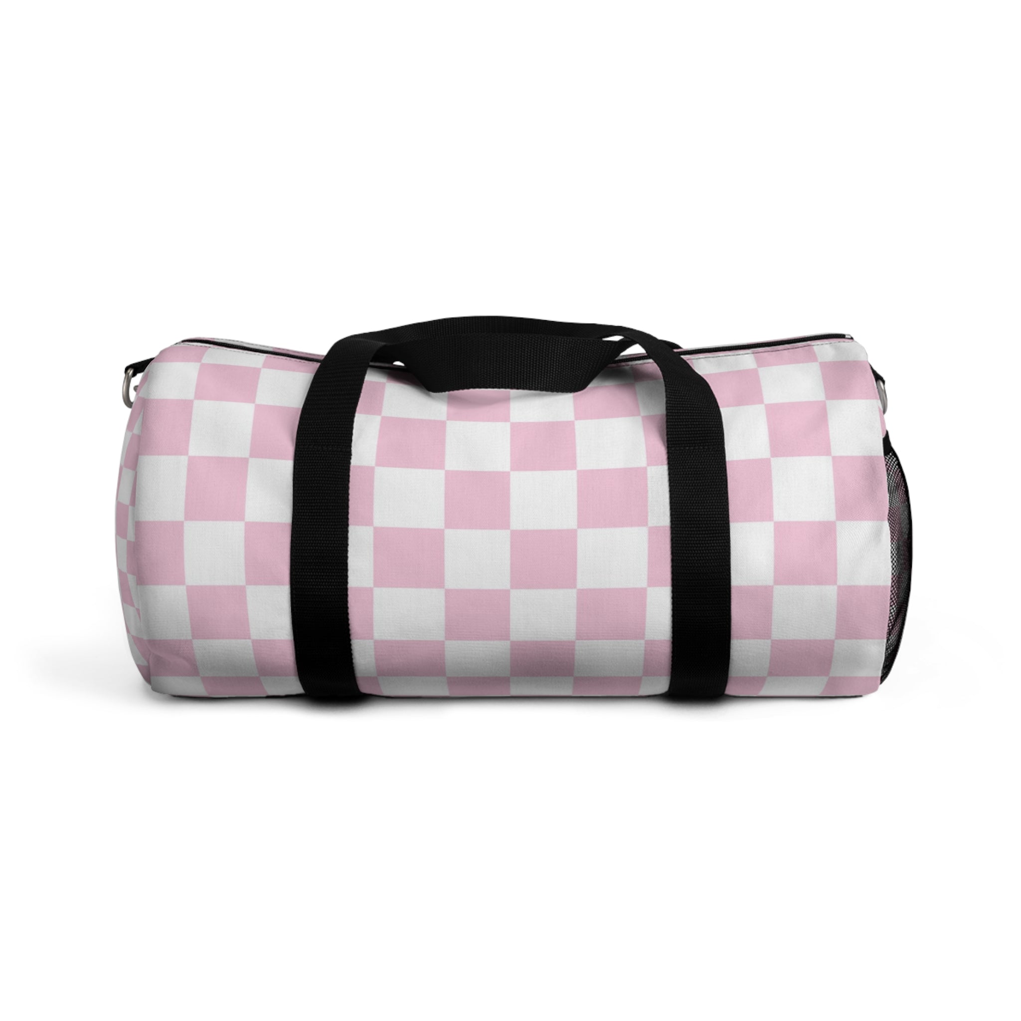 JAKKOUTTHEBXX Pink and White Checkered Duffel Bag 2025