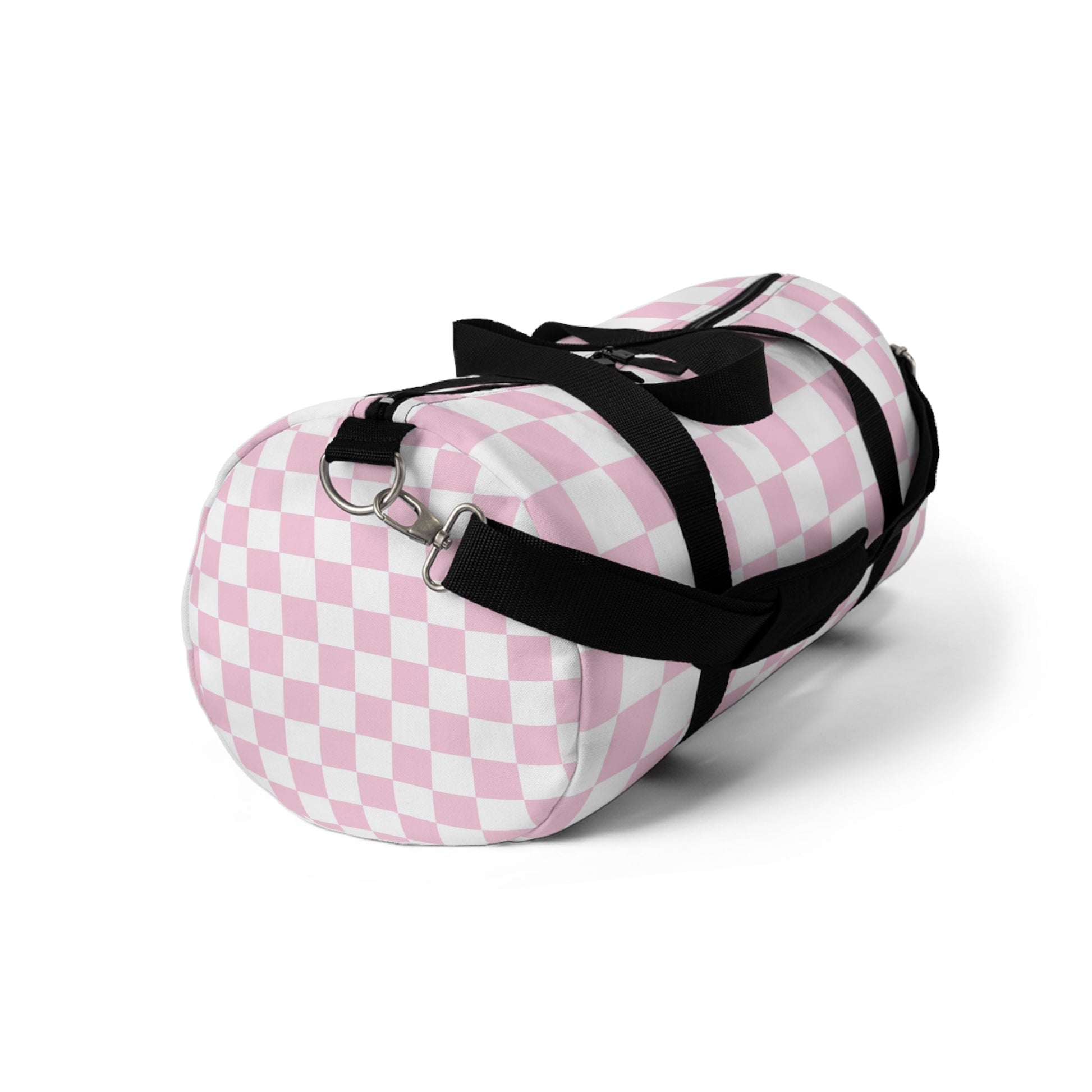 JAKKOUTTHEBXX Pink and White Checkered Duffel Bag 2025