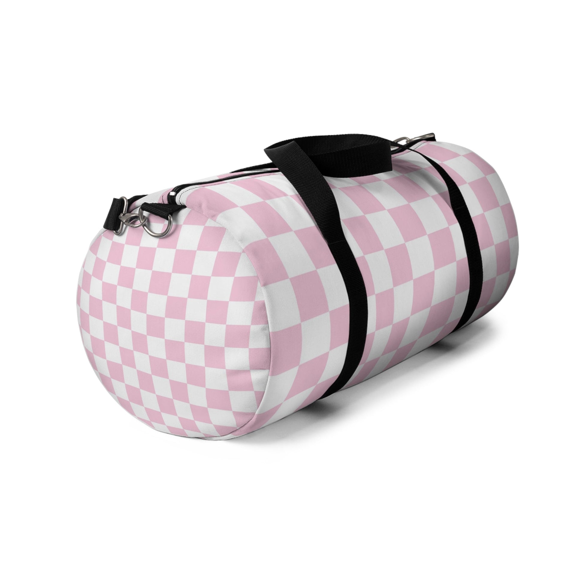 JAKKOUTTHEBXX Pink and White Checkered Duffel Bag 2025