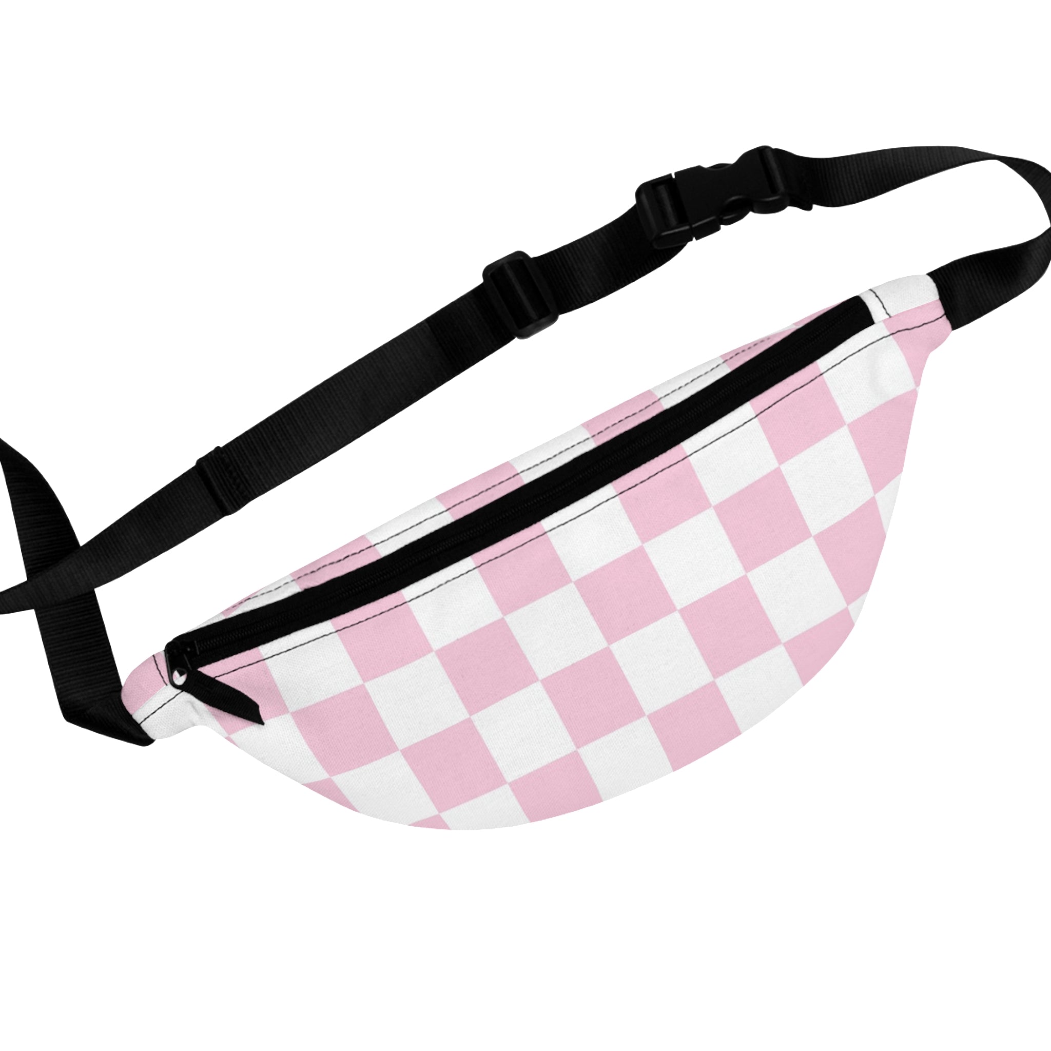 JAKKOUTTHEBXX Pink and White Checkered Fanny Pack 2025