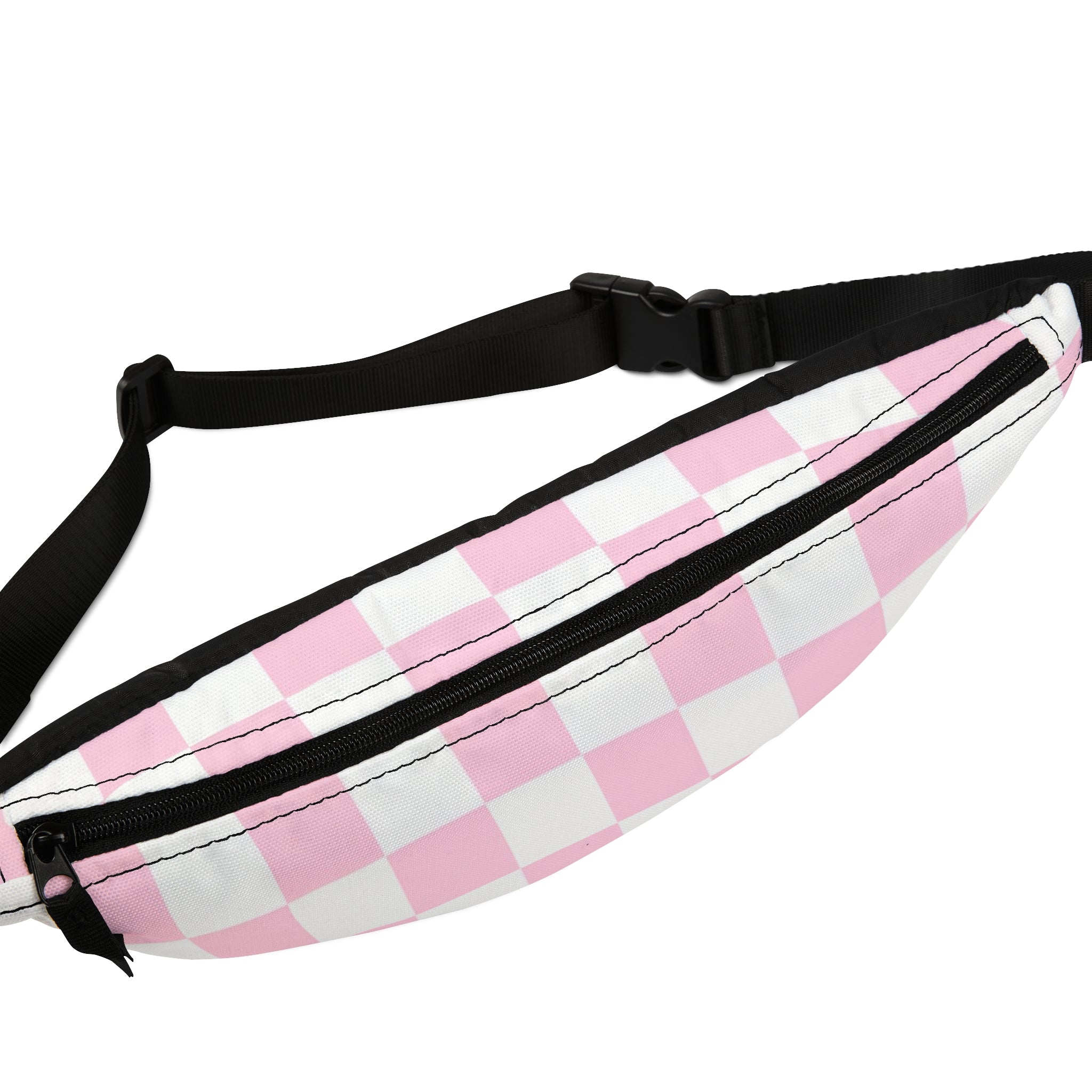 JAKKOUTTHEBXX Pink and White Checkered Fanny Pack 2025