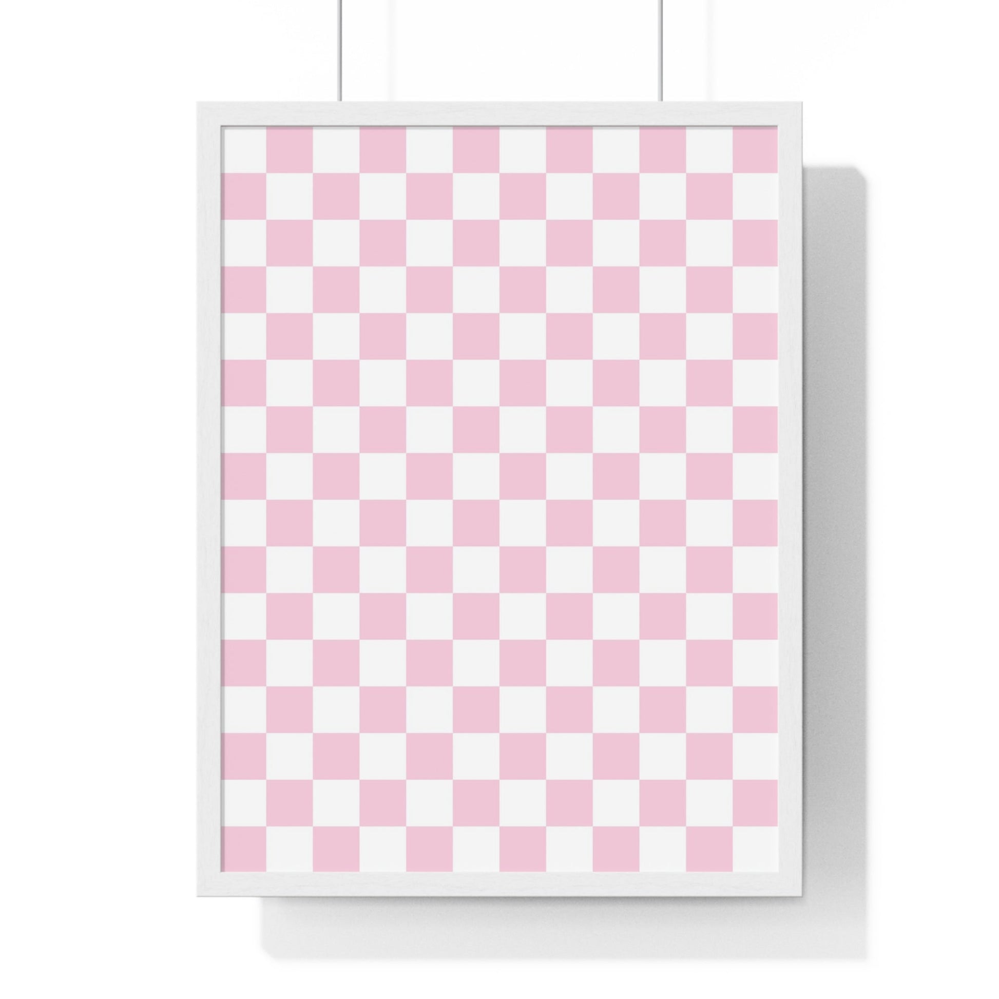 JAKKOUTTHEBXX Pink and White Checkered Framed Poster 2025