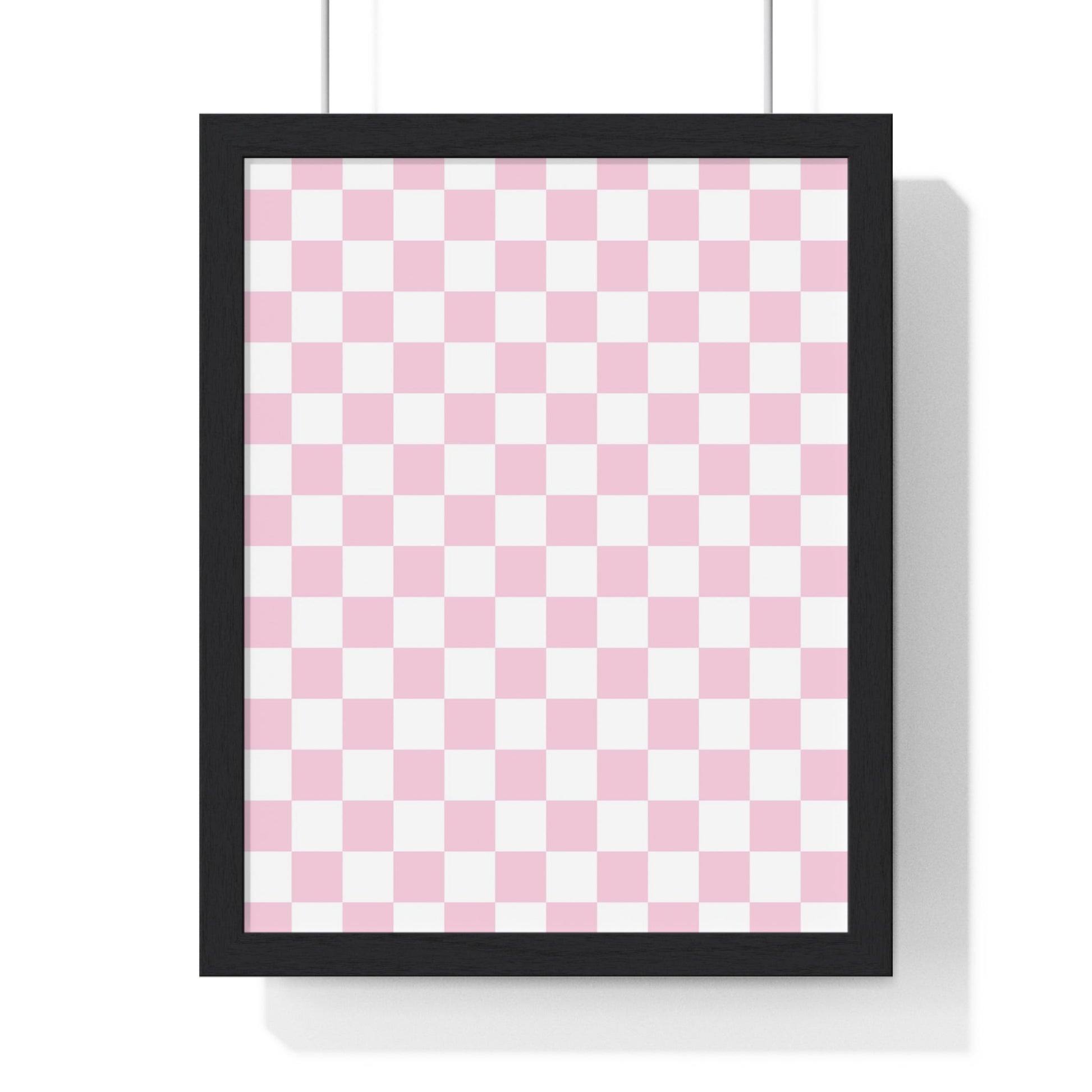 JAKKOUTTHEBXX Pink and White Checkered Framed Poster 2025