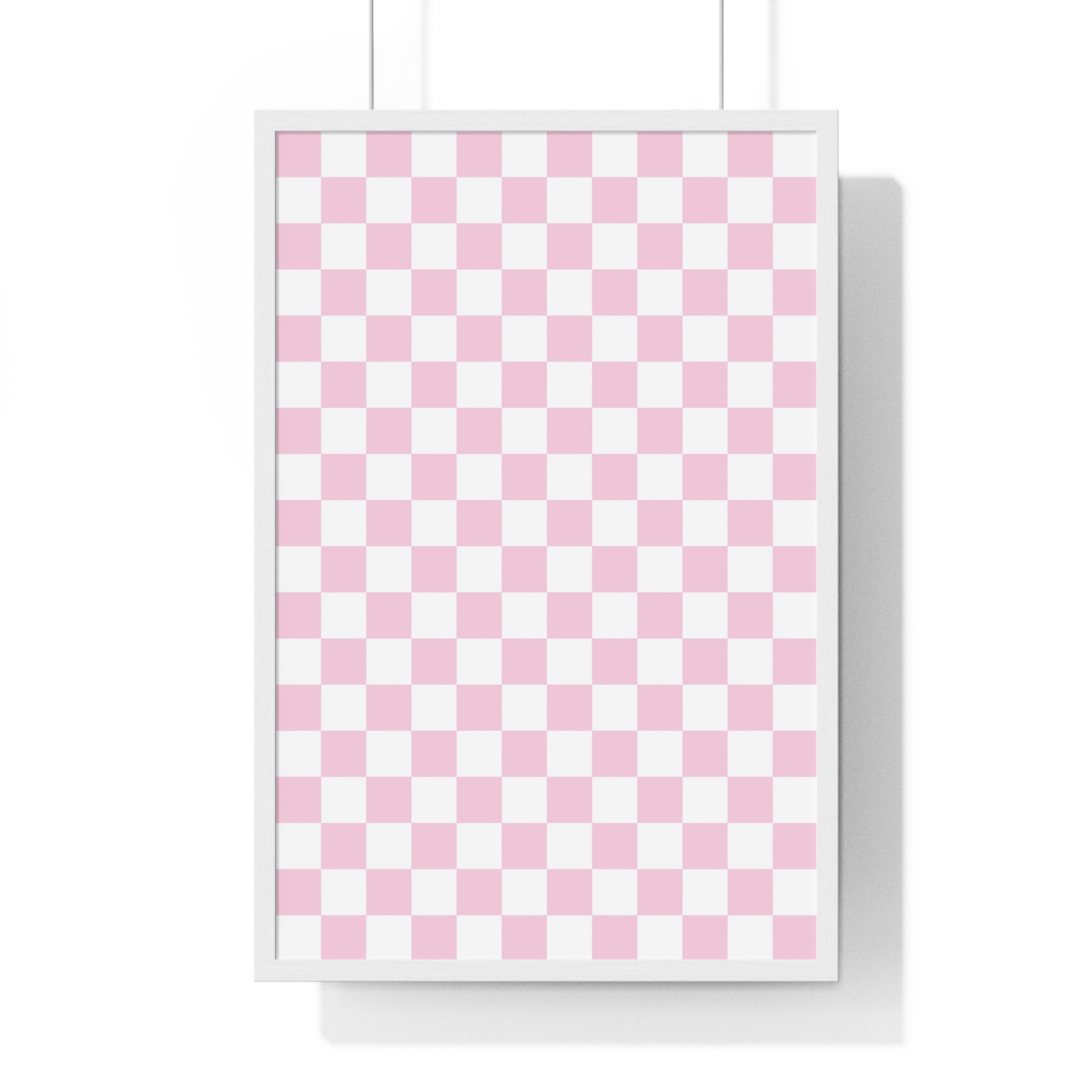JAKKOUTTHEBXX Pink and White Checkered Framed Poster 2025