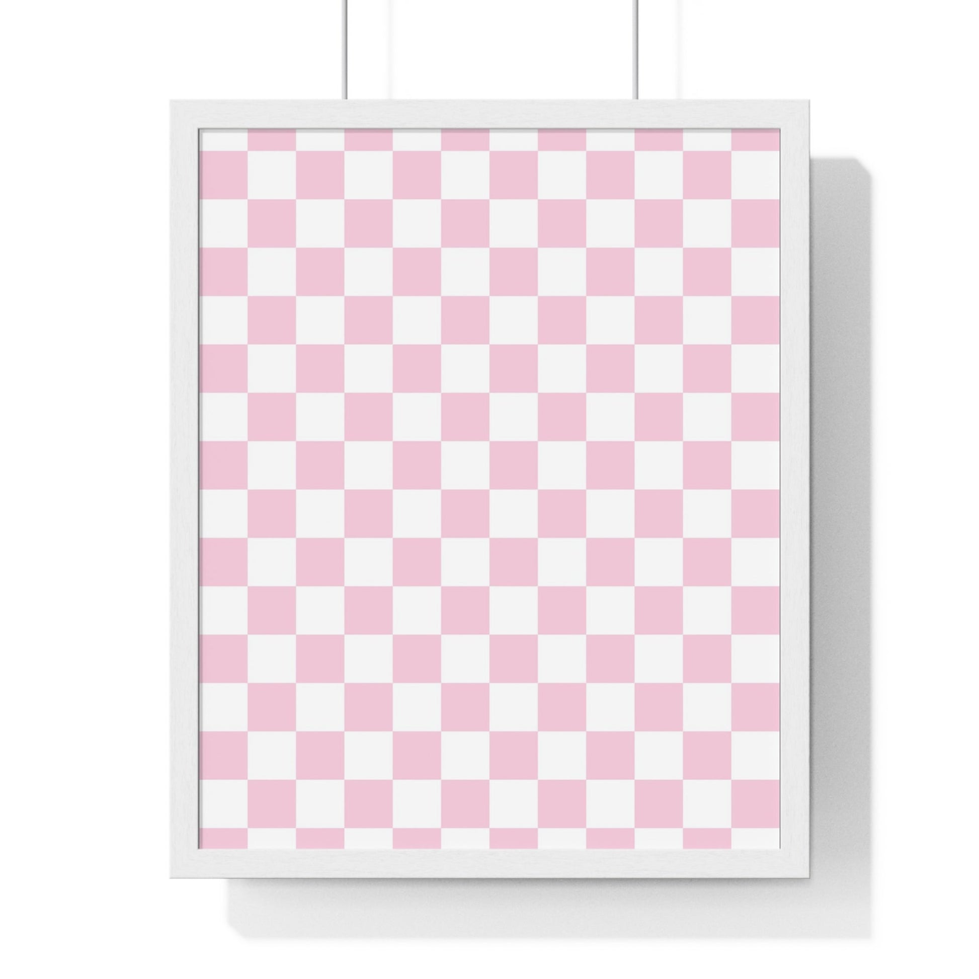 JAKKOUTTHEBXX Pink and White Checkered Framed Poster 2025