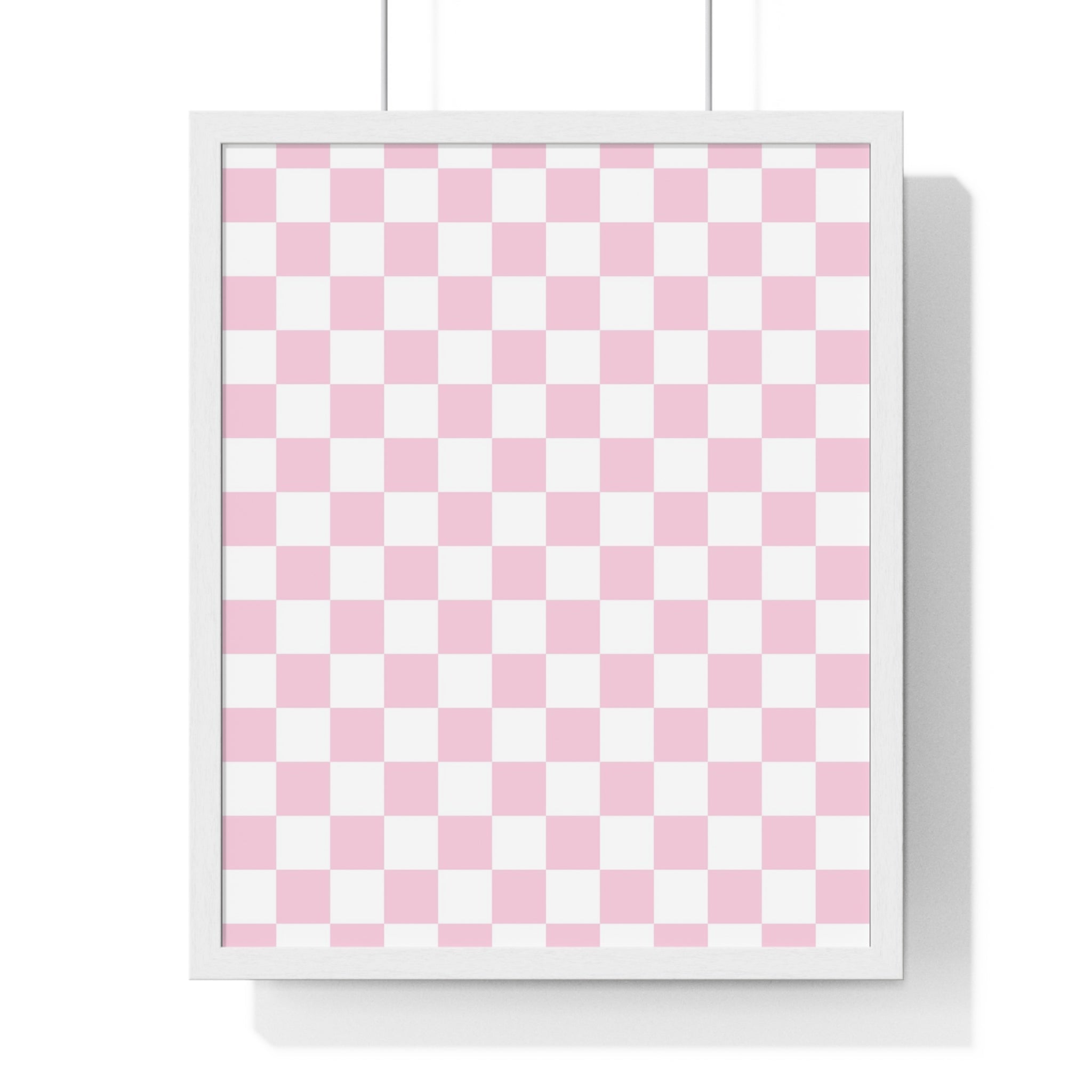 JAKKOUTTHEBXX Pink and White Checkered Framed Poster 2025