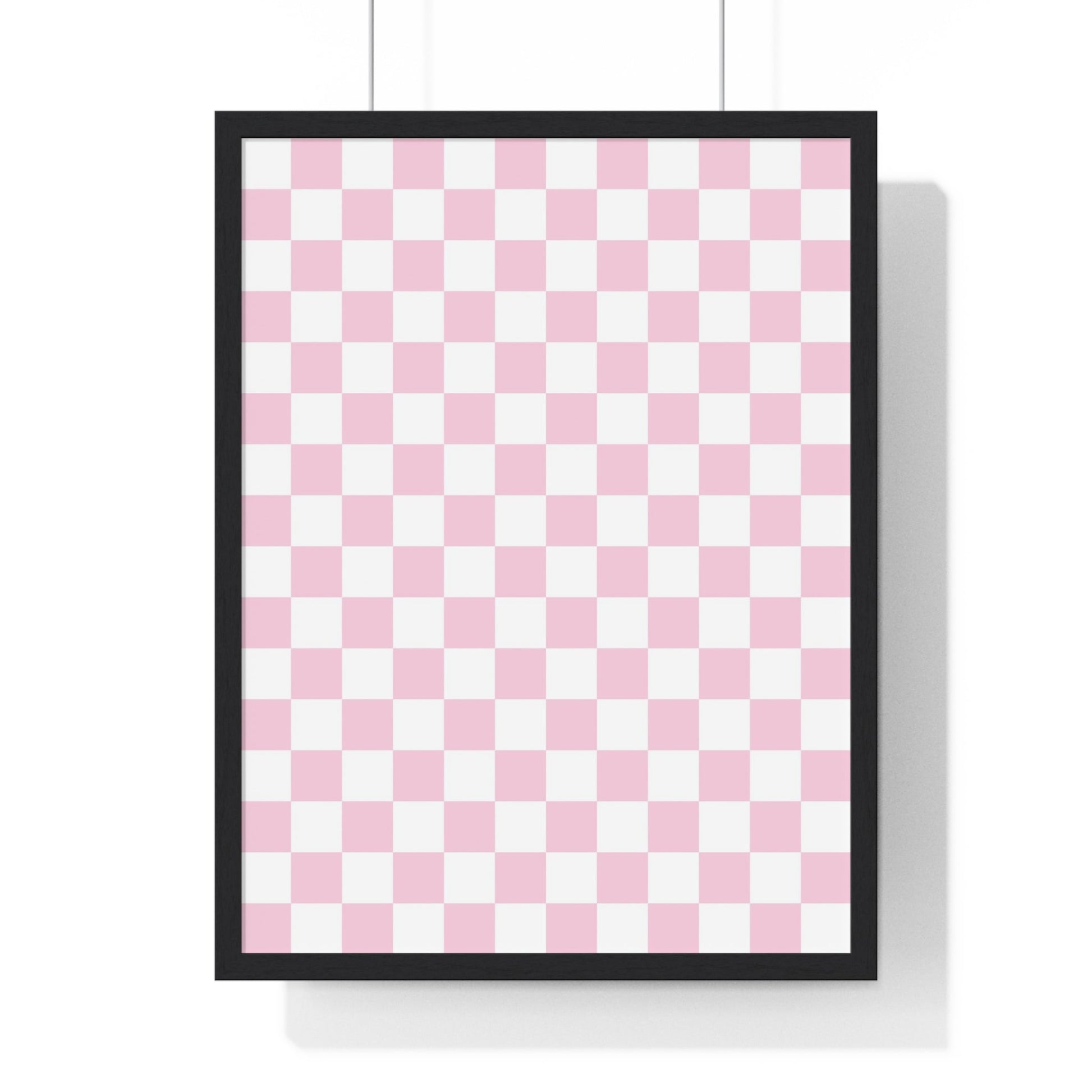 JAKKOUTTHEBXX Pink and White Checkered Framed Poster 2025